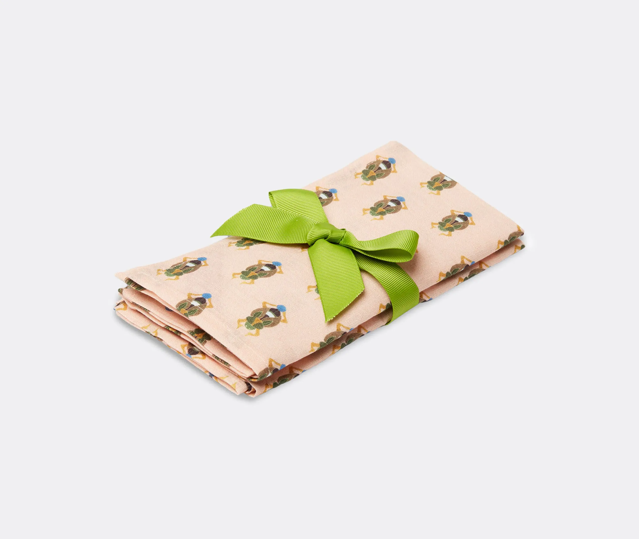 Pink Scarab Large Napkins Set of Two - Pink, Linen product