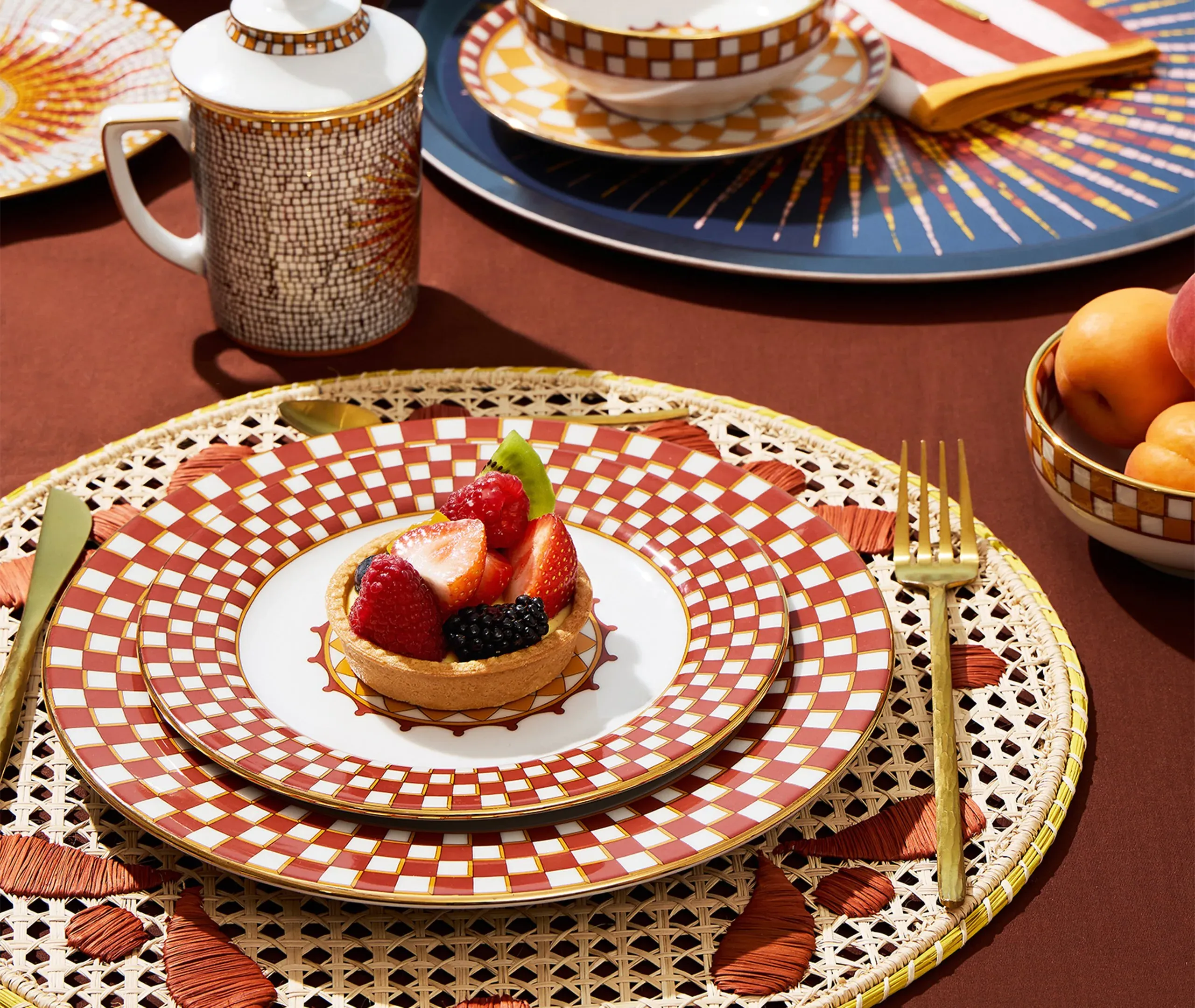 Placemat Set of 2 - Multicolor, Raffia