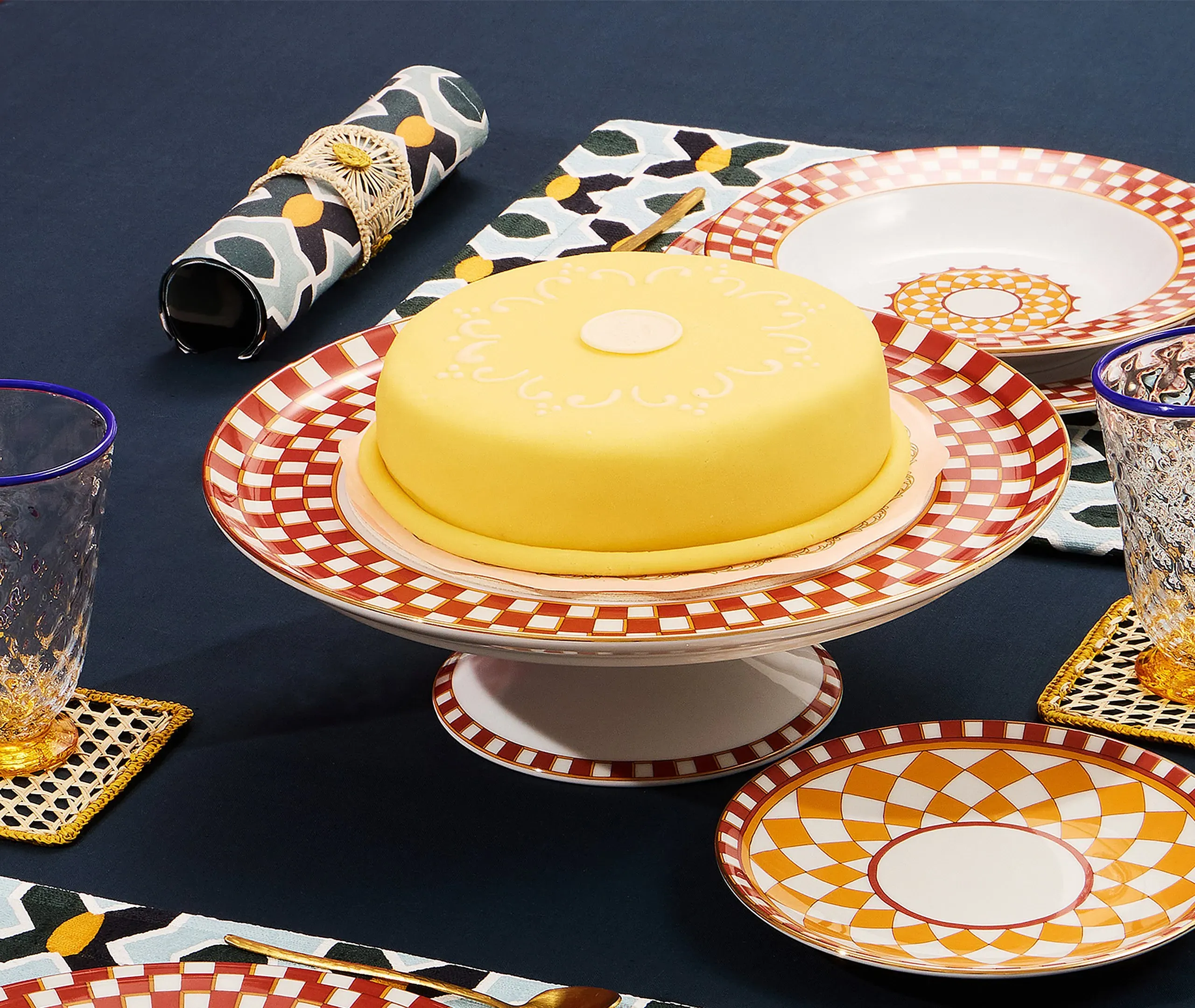 Plaza Placemat Set of Two - Multicolor, Cotton