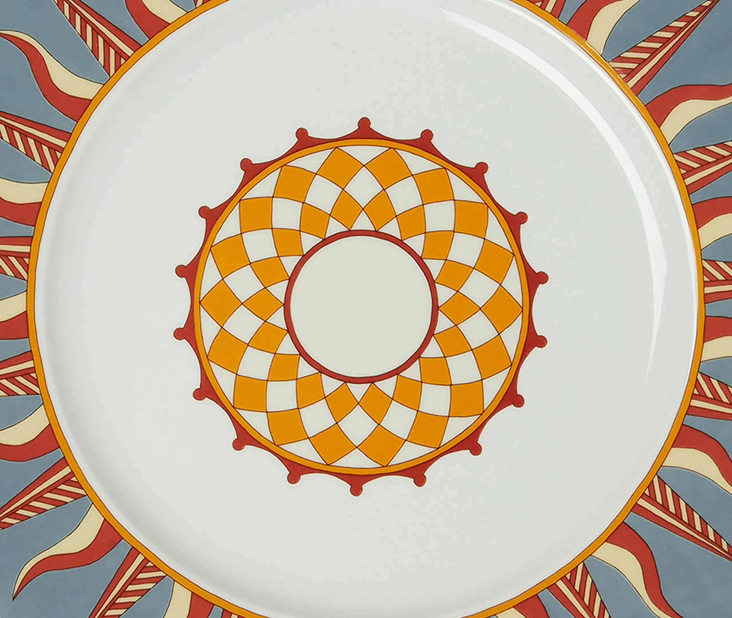 Ra Charger Plate with Gold Trim - Multicolor