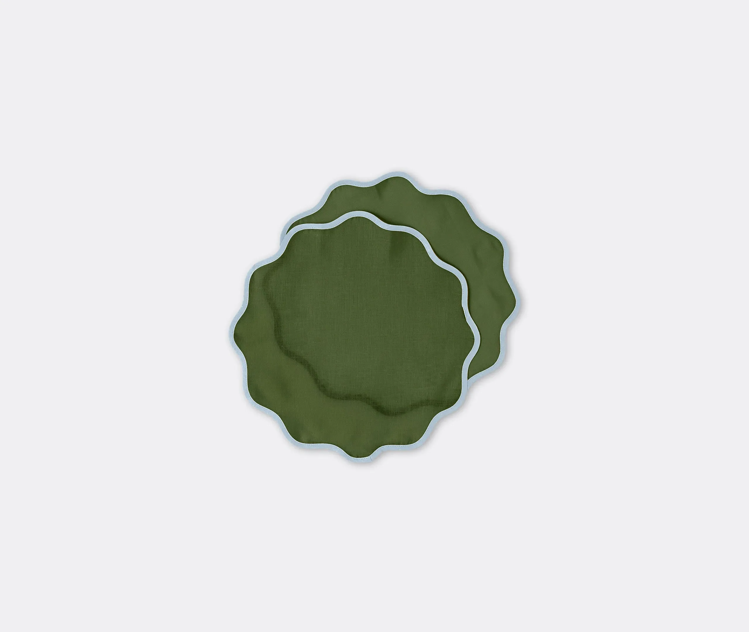 Rainbow Bosco Cloud Tablemat Set of Two - Green, Linen