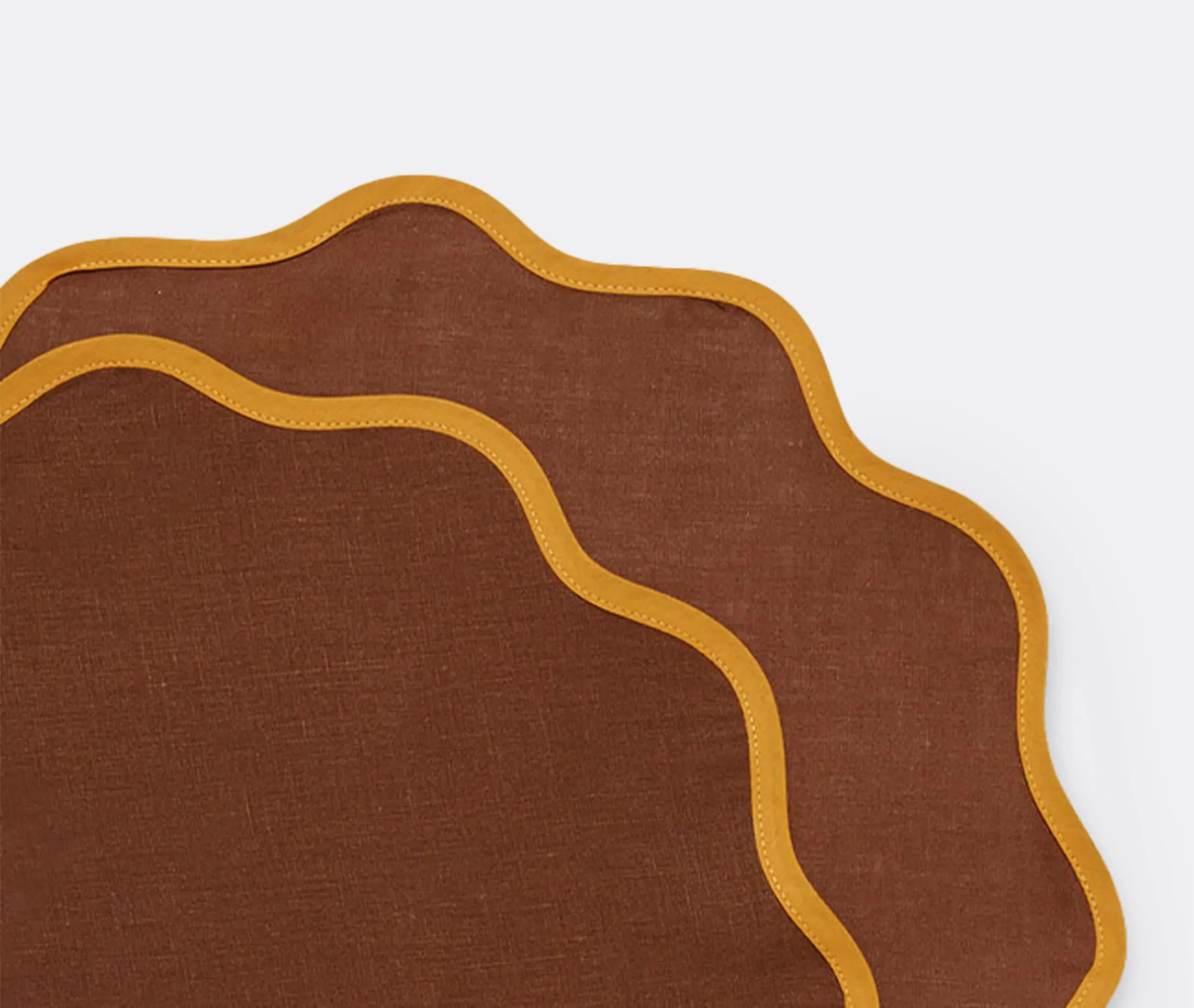 Rainbow Chocolate Cloud Set of 2 Tablemats - Brown, Linen alternate view