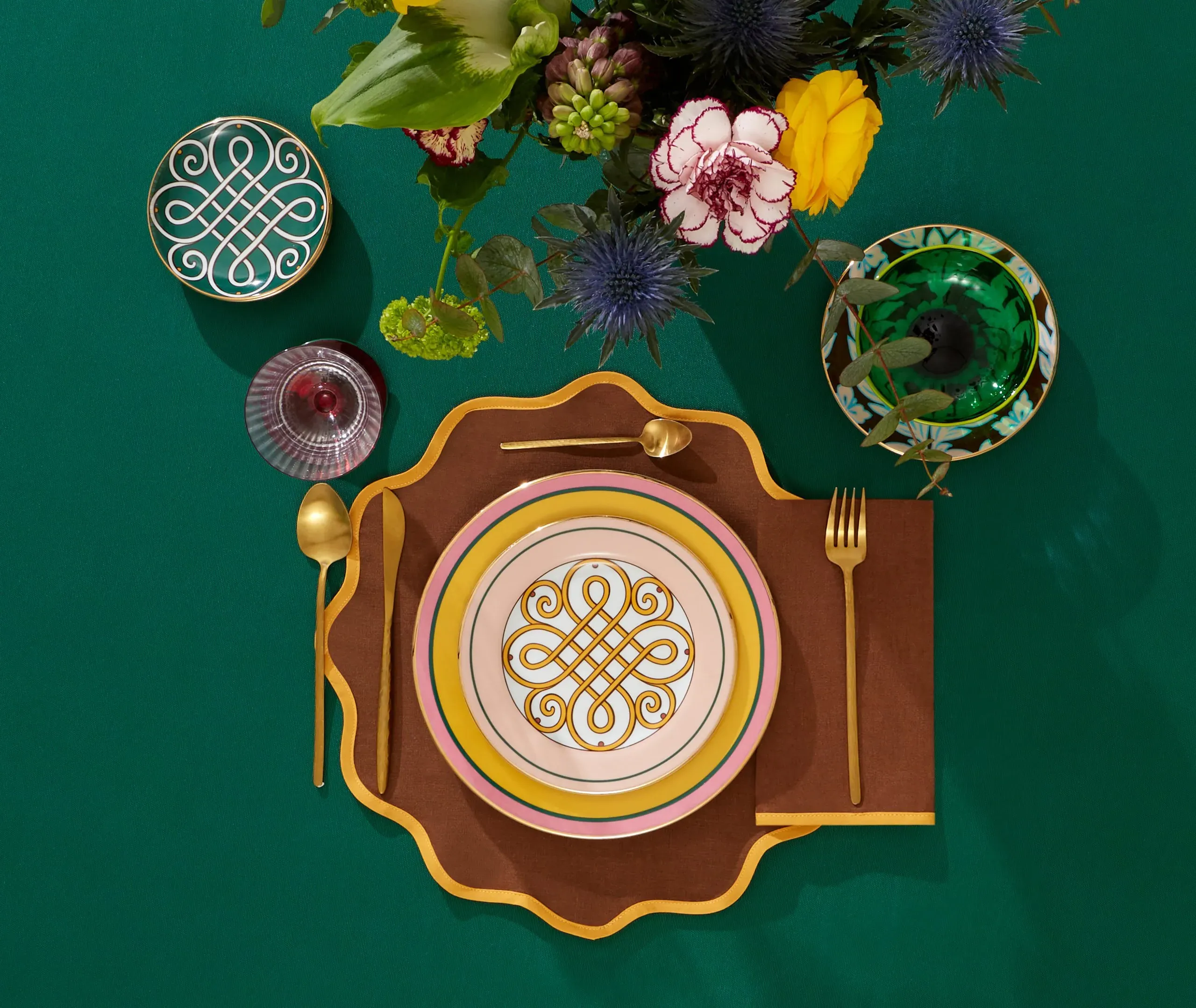 Rainbow Chocolate Large Napkin Set of Two - Brown, Linen