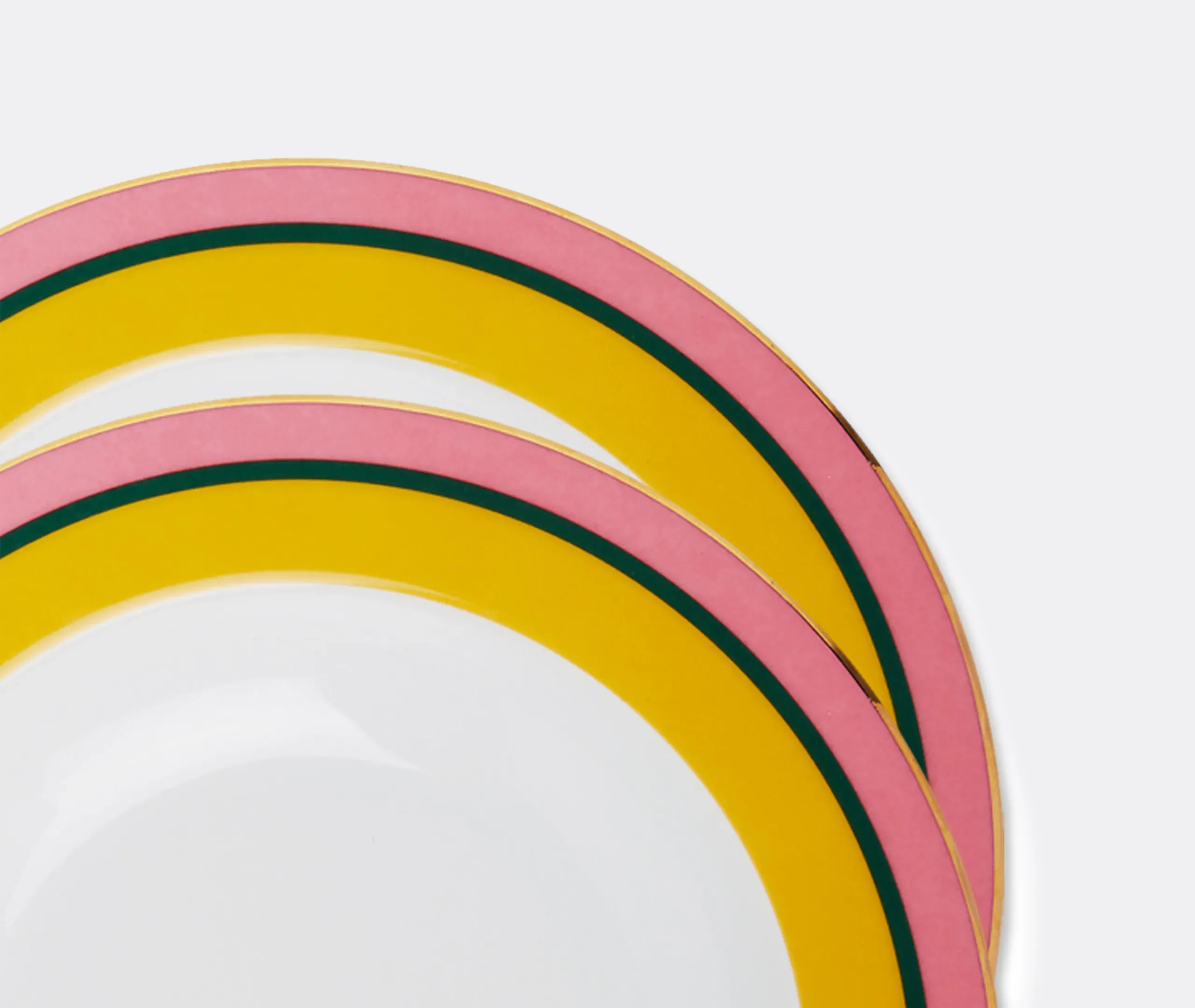 Rainbow Giallo Soup Plate Set of Two - Yellow, Porcelain
