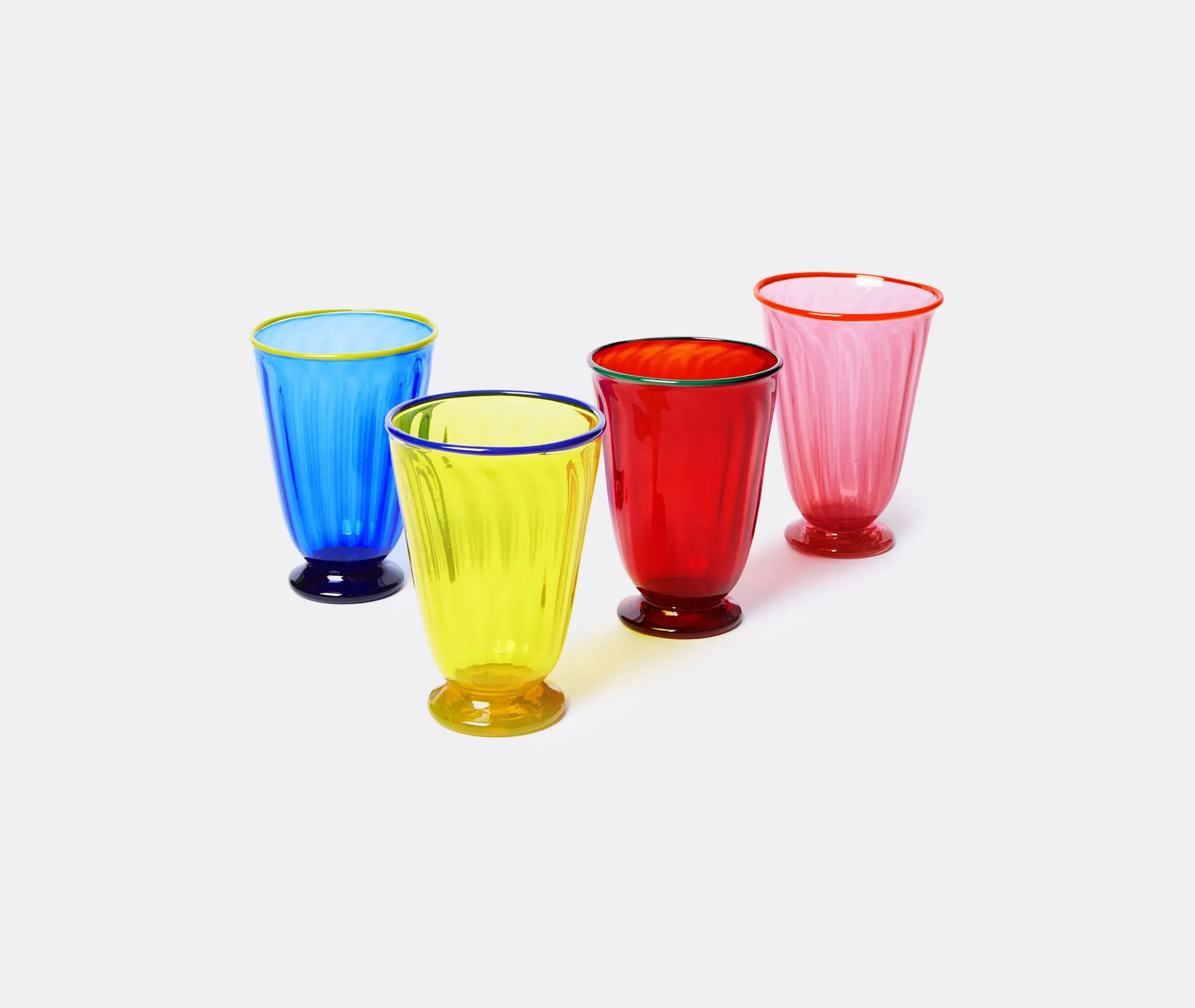 Rainbow Glasses Set of 4 - Multicolour, Murano Glass image