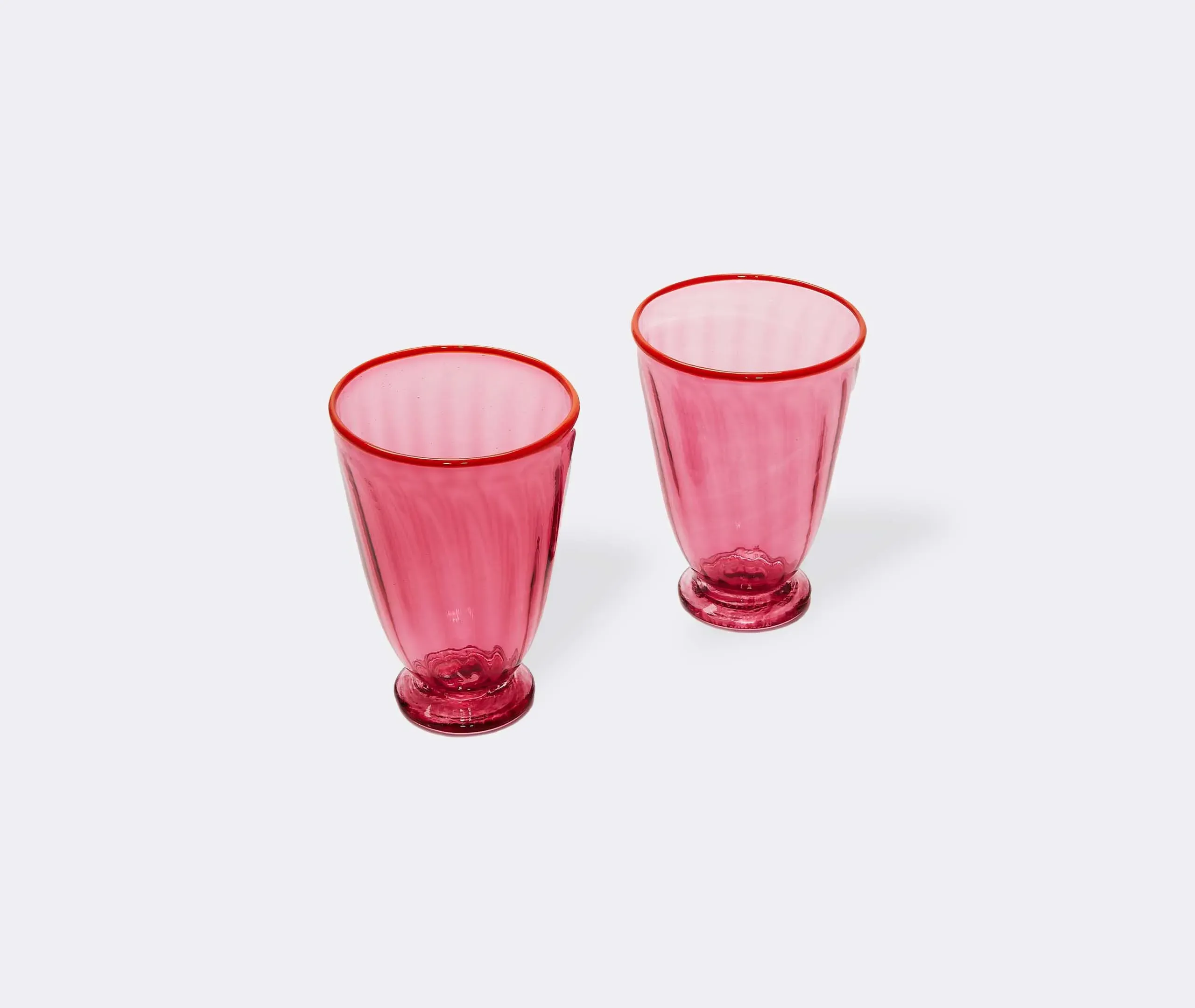 Rainbow Glasses Set of Two - Fuchsia, Murano Glass