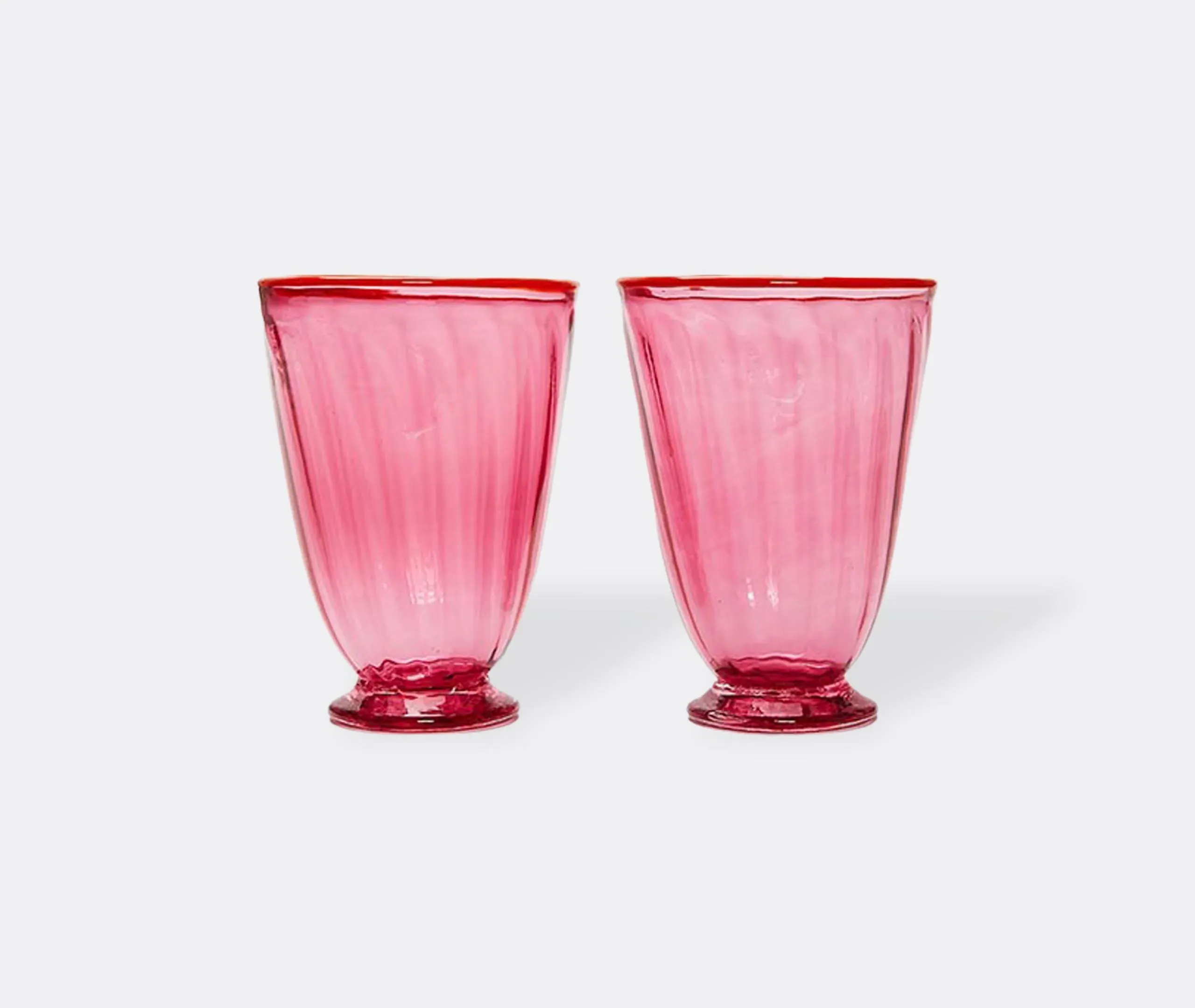 Rainbow Glasses Set of Two - Fuchsia, Murano Glass