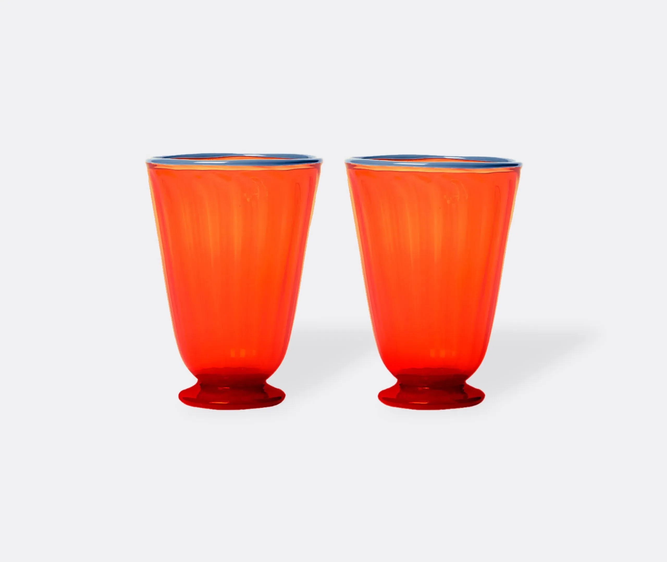 Rainbow Glasses Set of Two - Orange, Murano Glass