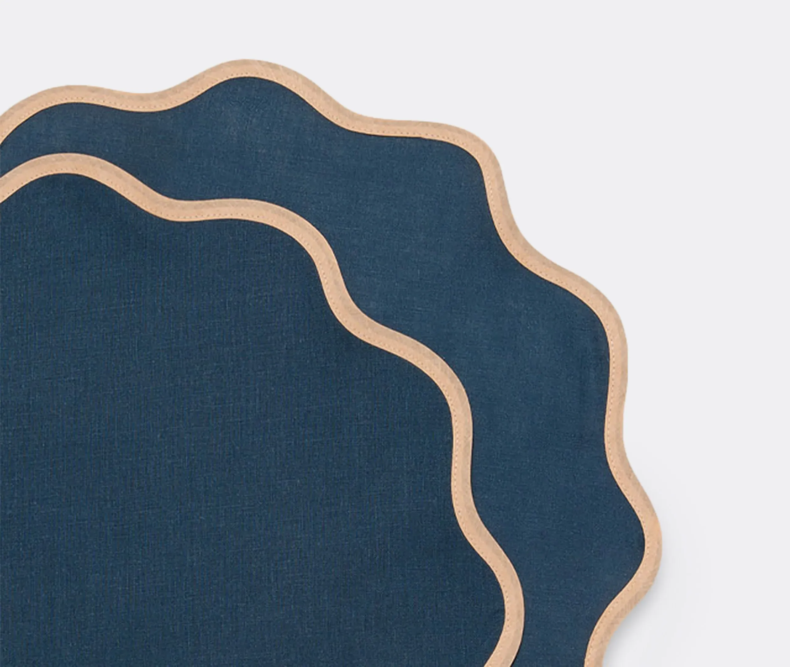 Rainbow Navy Cloud Tablemat Set of Two - Blue, Linen alternate view