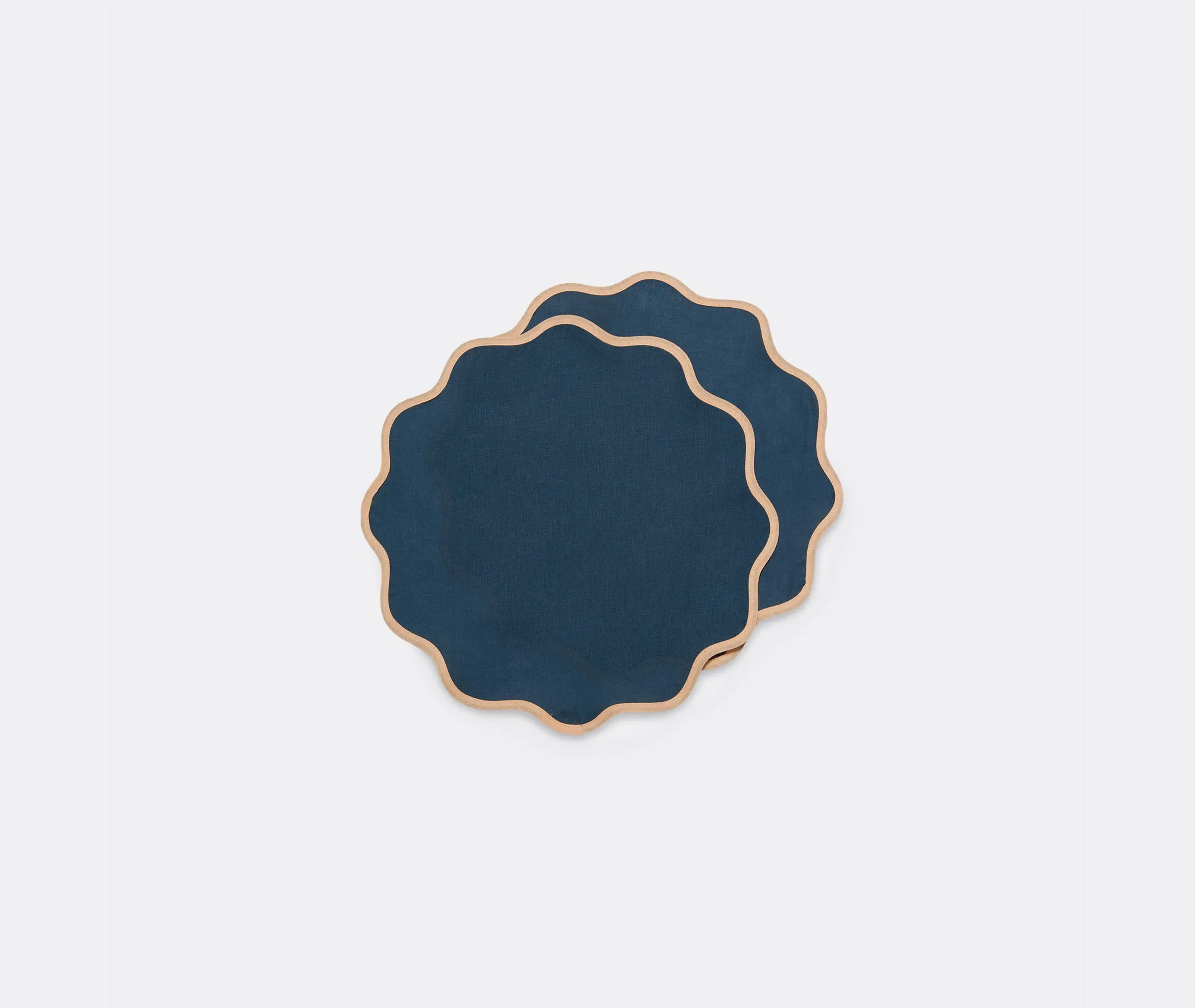Rainbow Navy Cloud Tablemat Set of Two - Blue, Linen product