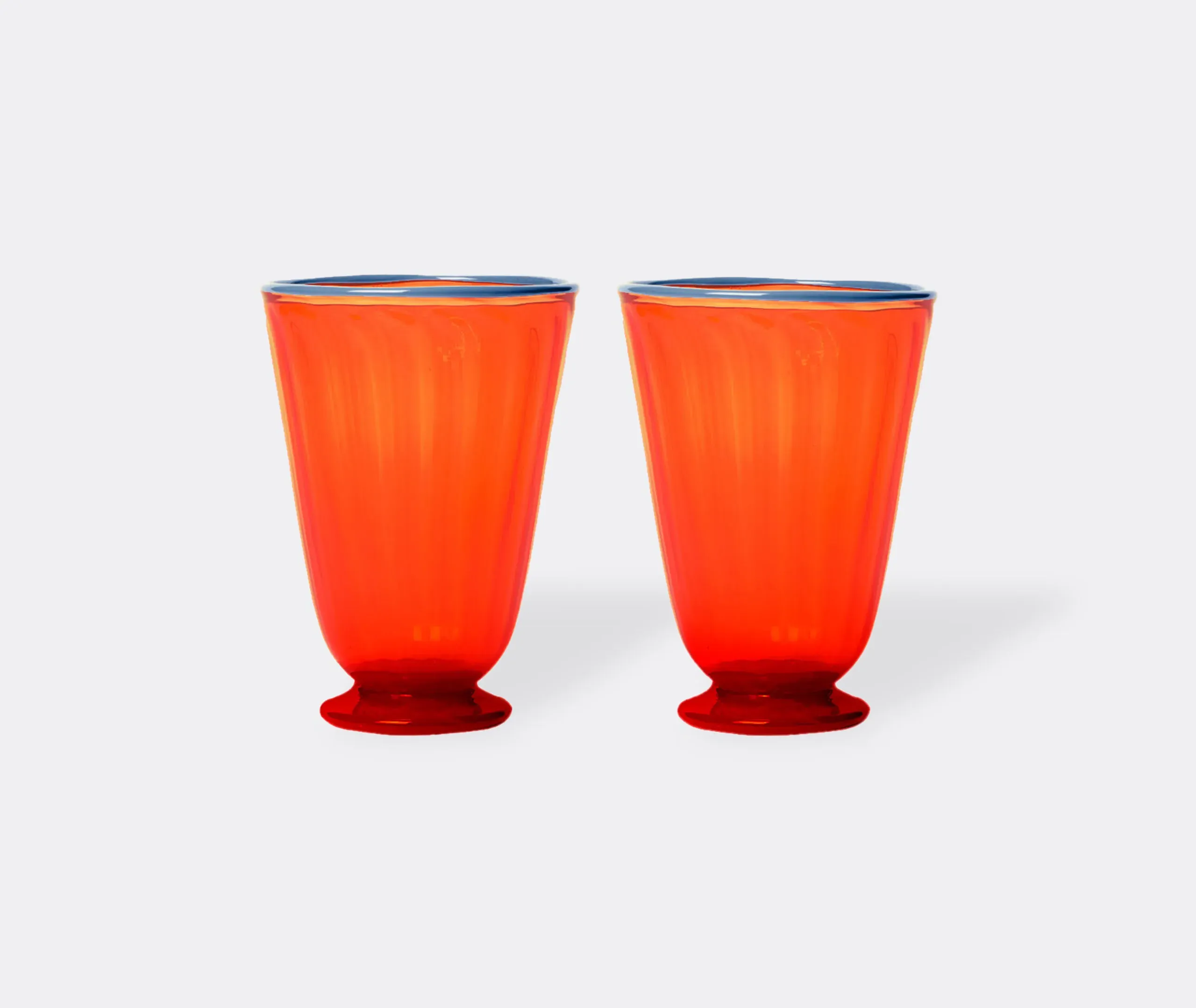 Rainbow Salviati Set of Two Glasses - Orange, Murano Glass product