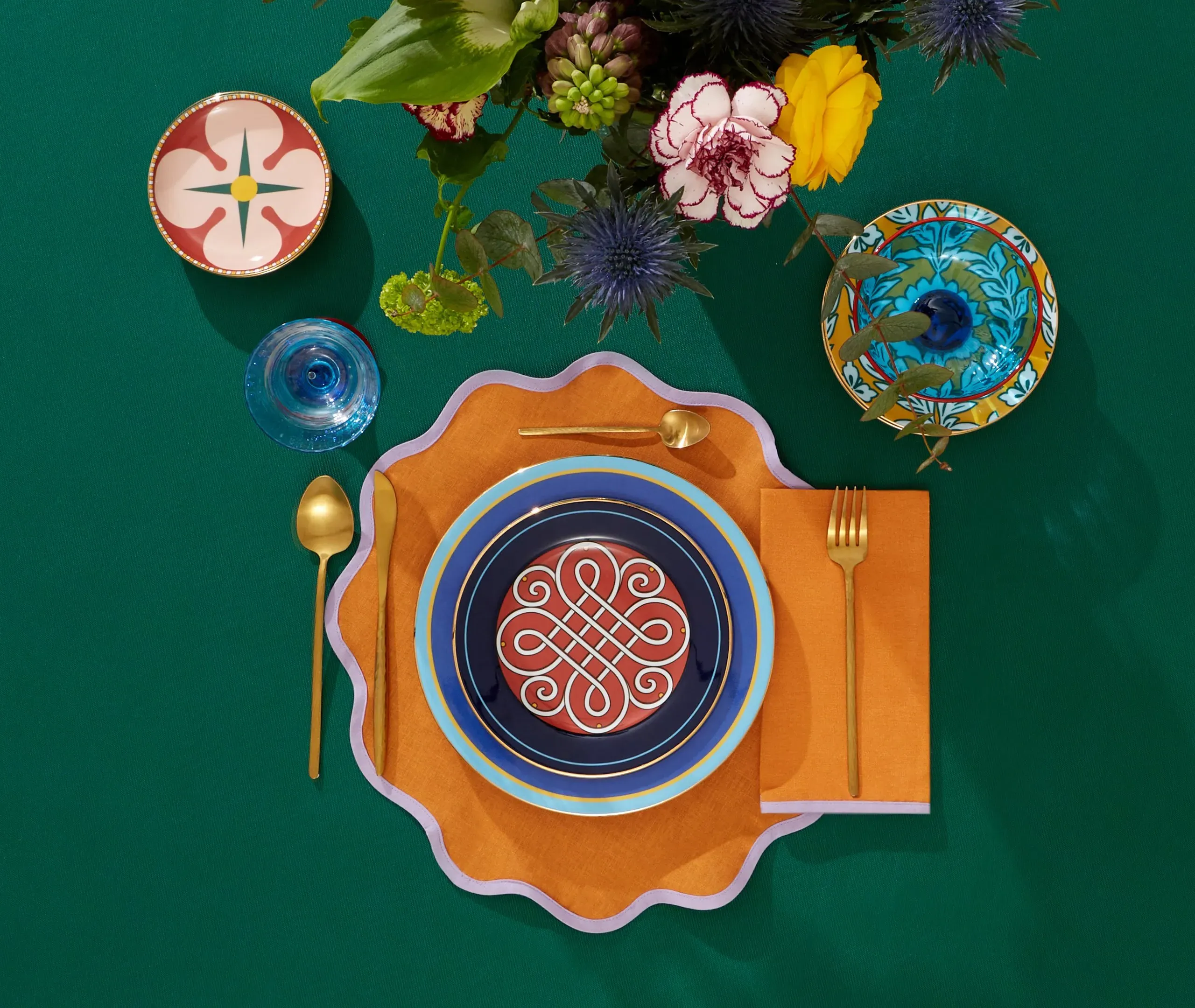 Rainbow Siena Large Napkin Set of Two - Orange, Linen