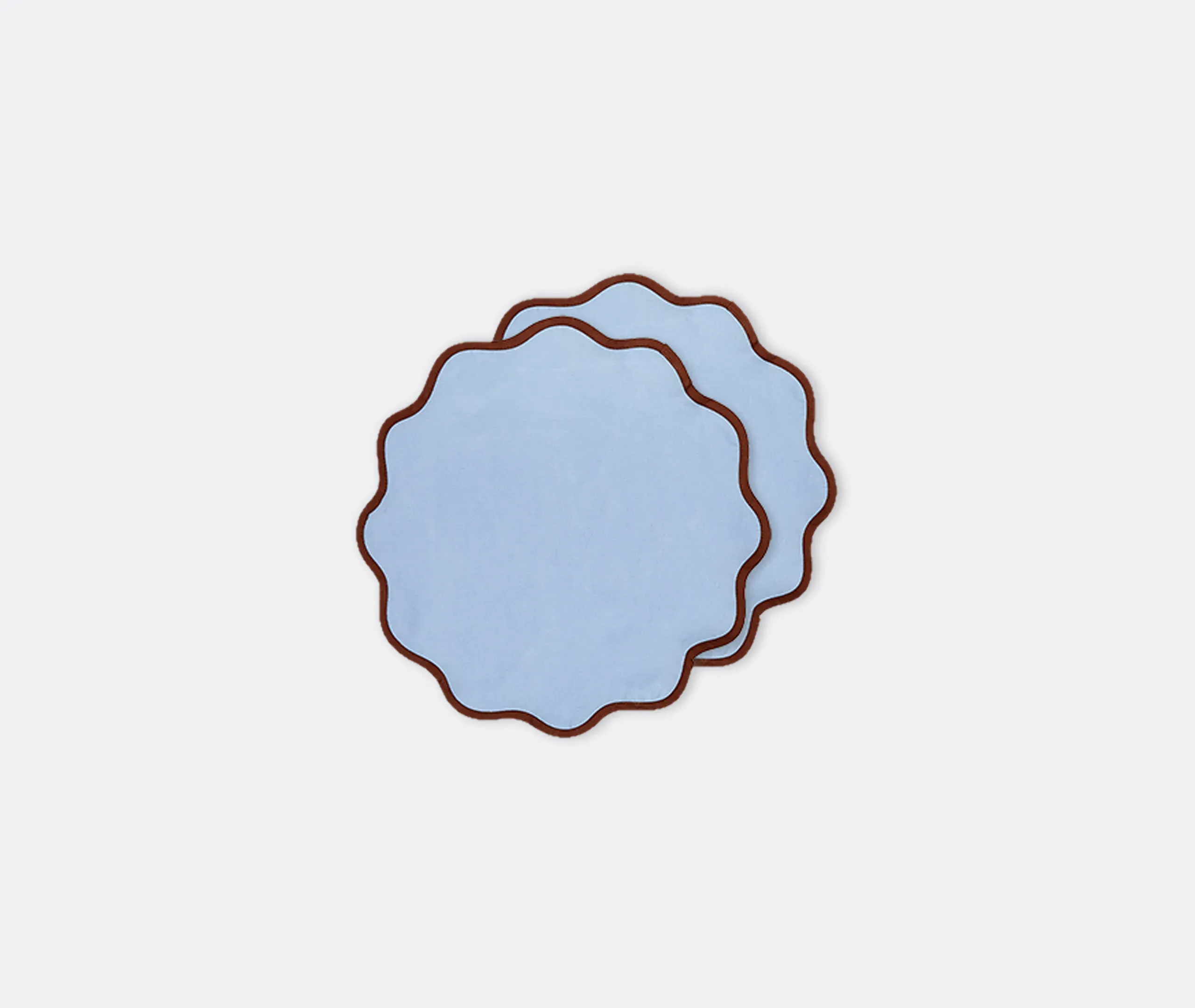 Rainbow Sky Cloud Round Tablemat Set of Two - Blue, Linen product