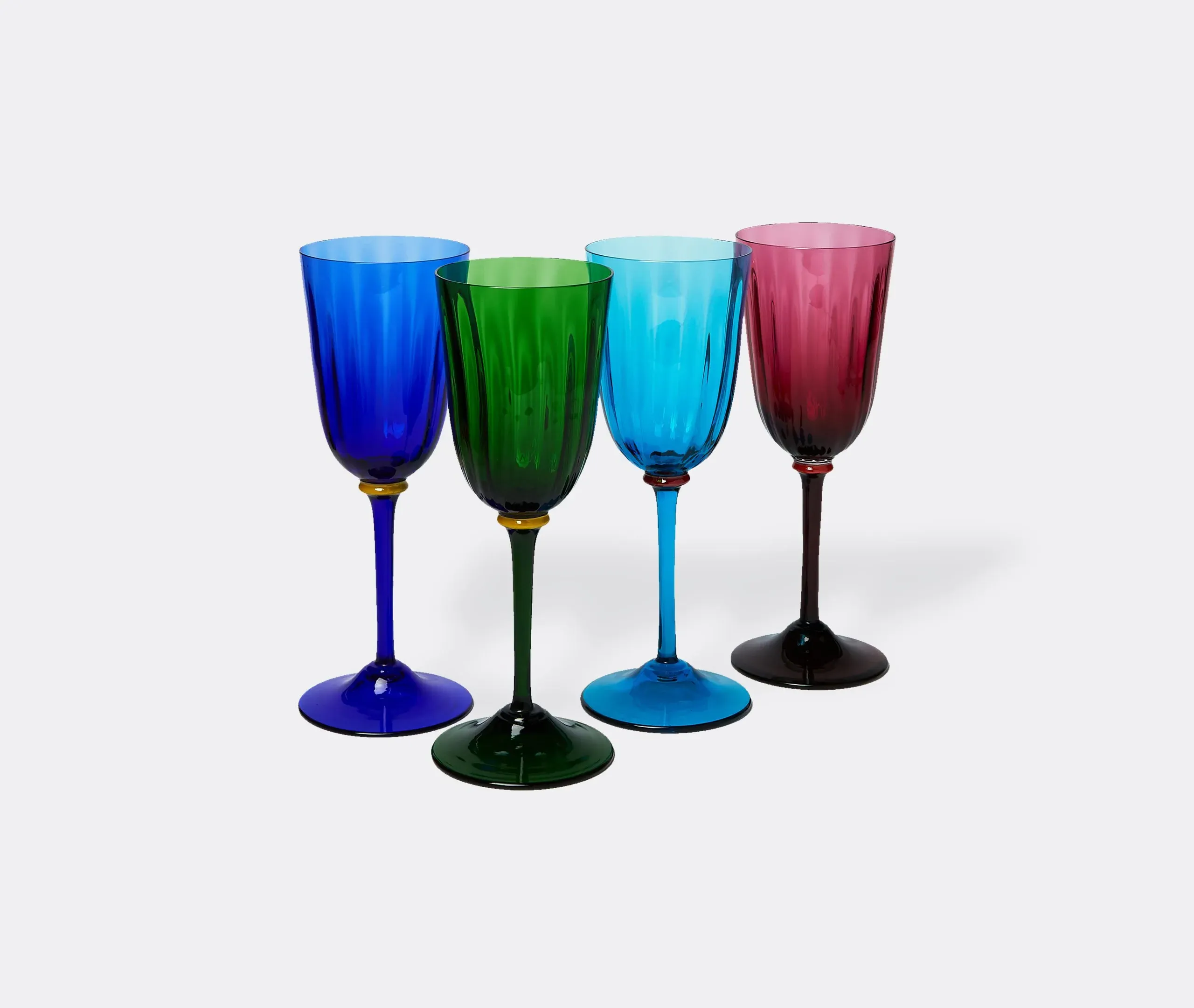 Rainbow Wine Glasses Set of 4 - Multicolor, Murano Glass image