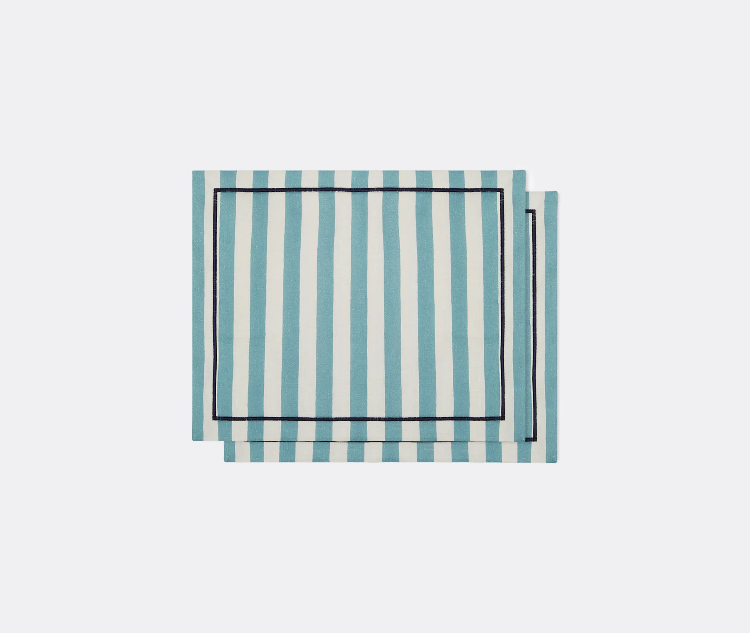 Riviera Celeste Set of Two Placemats - Light Blue, Linen