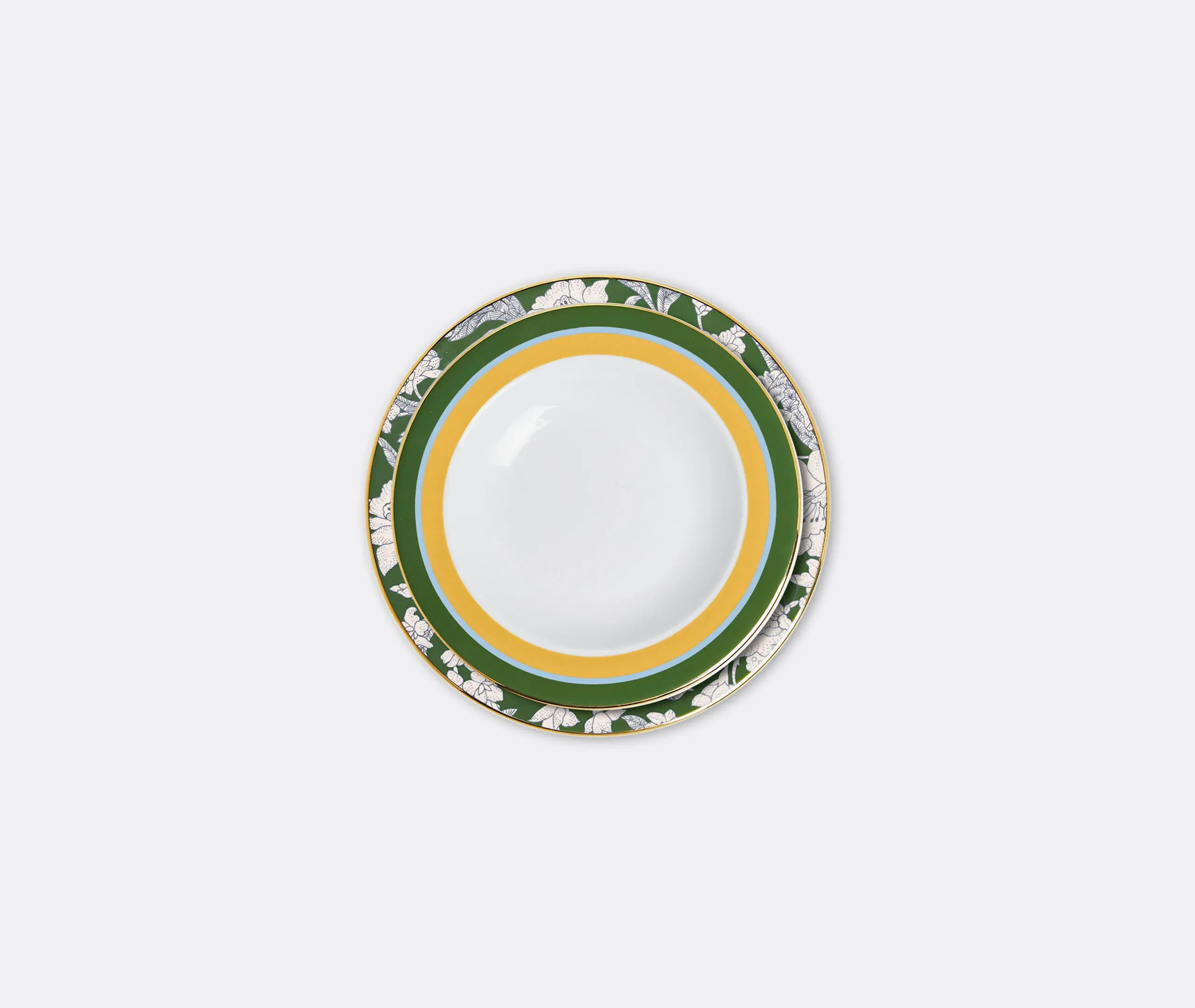 Roman Holiday Avorio Soup and Dinner Plate Set - Multicolour, Porcelain product