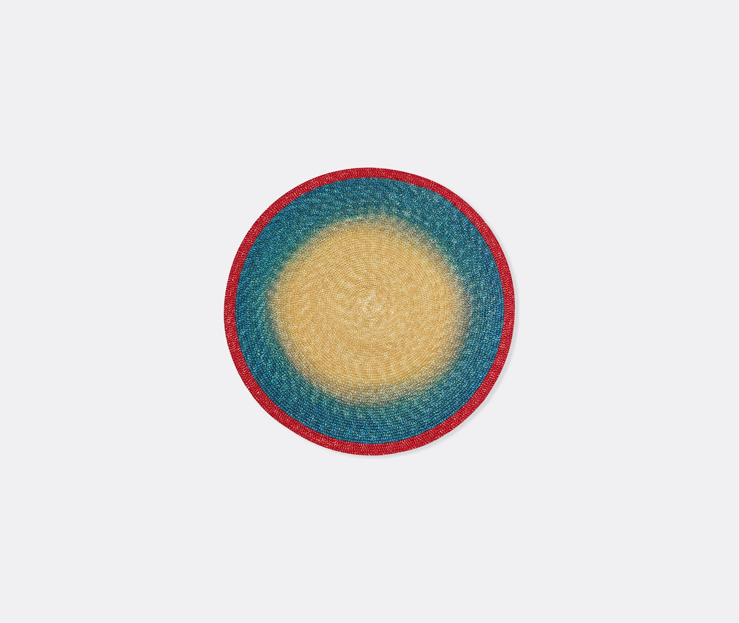Round Placemat Set of 2 - Blue, Palm Straw