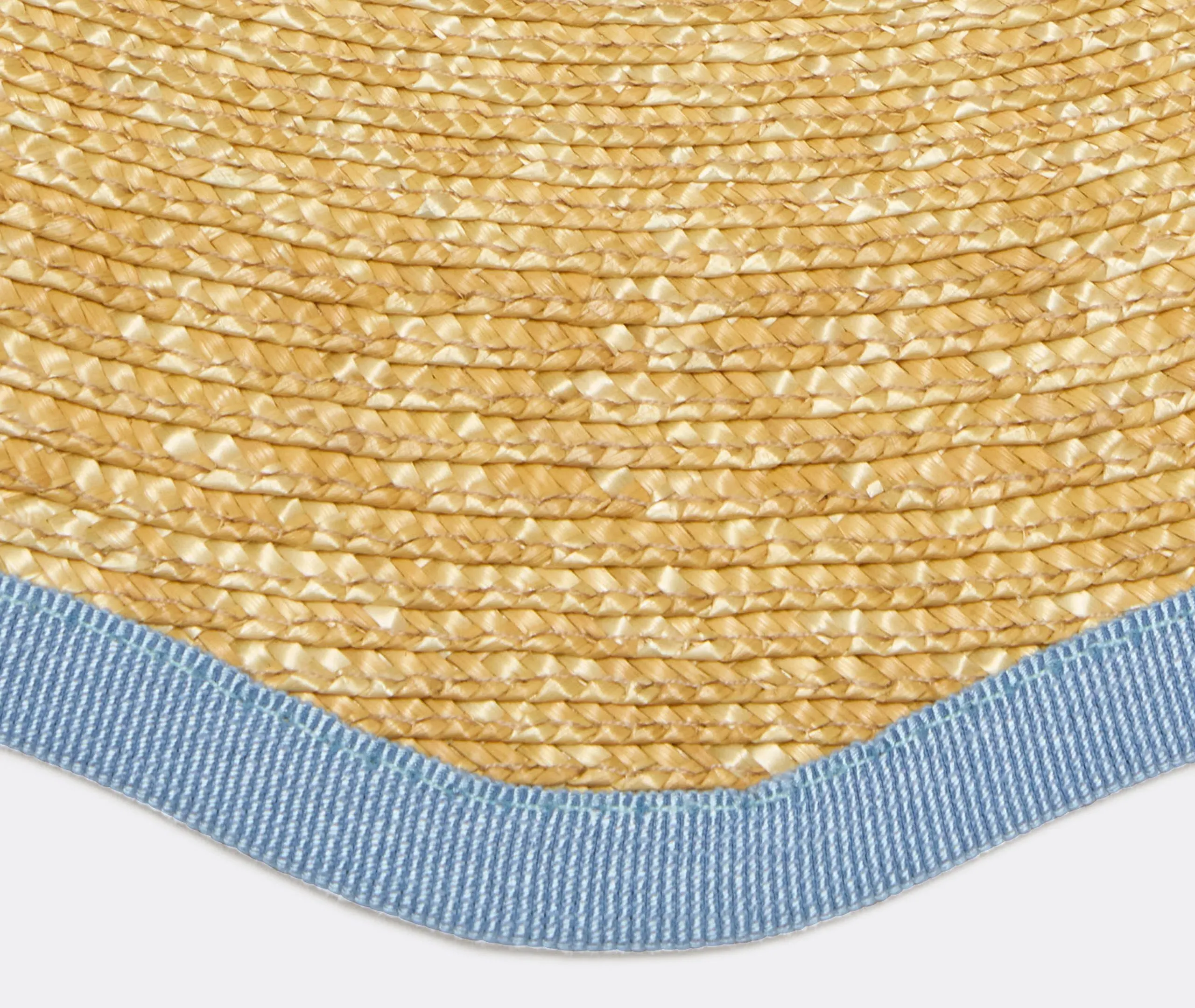 Round Placemat Set of 2 - Light Blue, Palm Straw