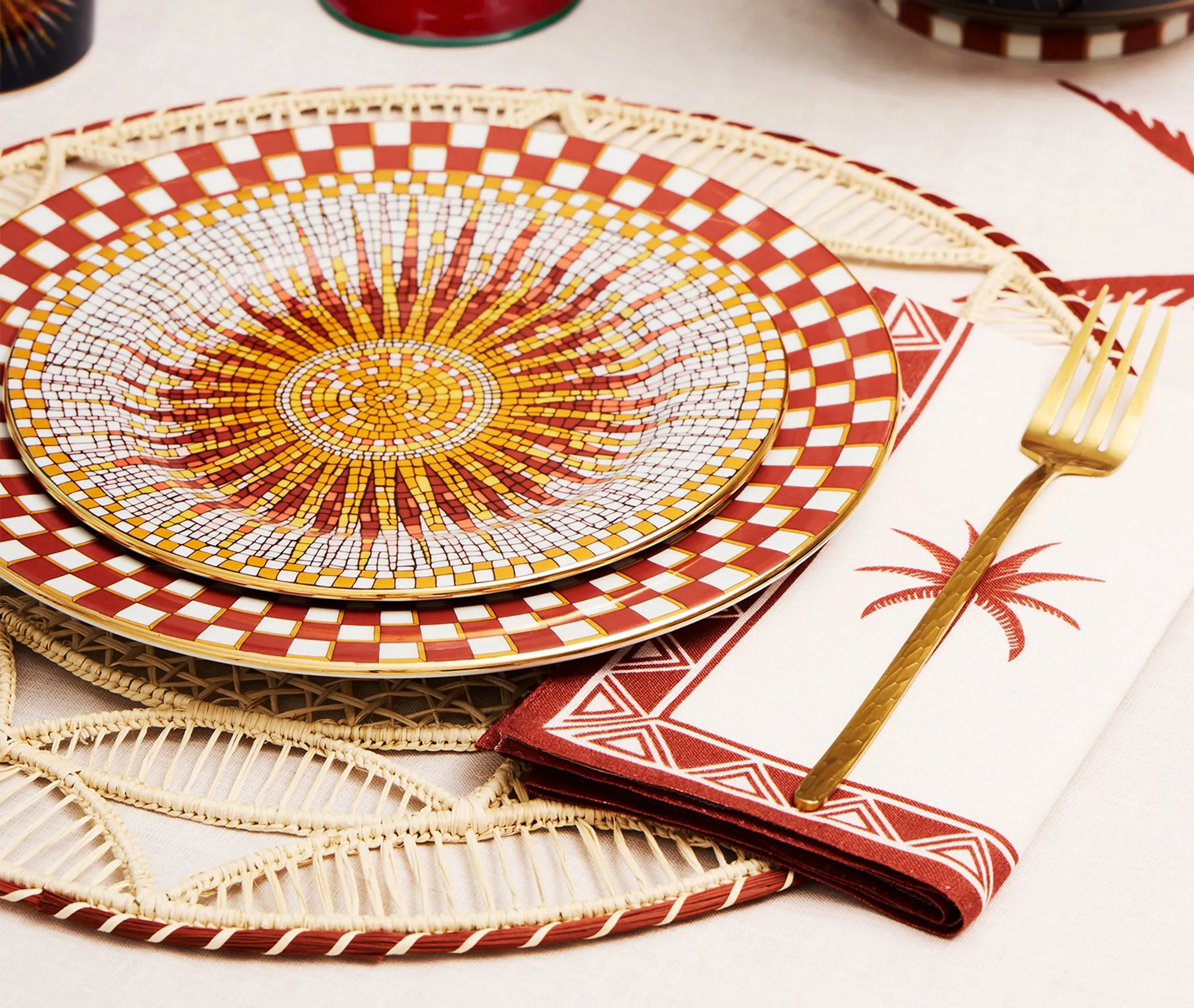 Round Placemat Set of 2 - Natural, Raffia