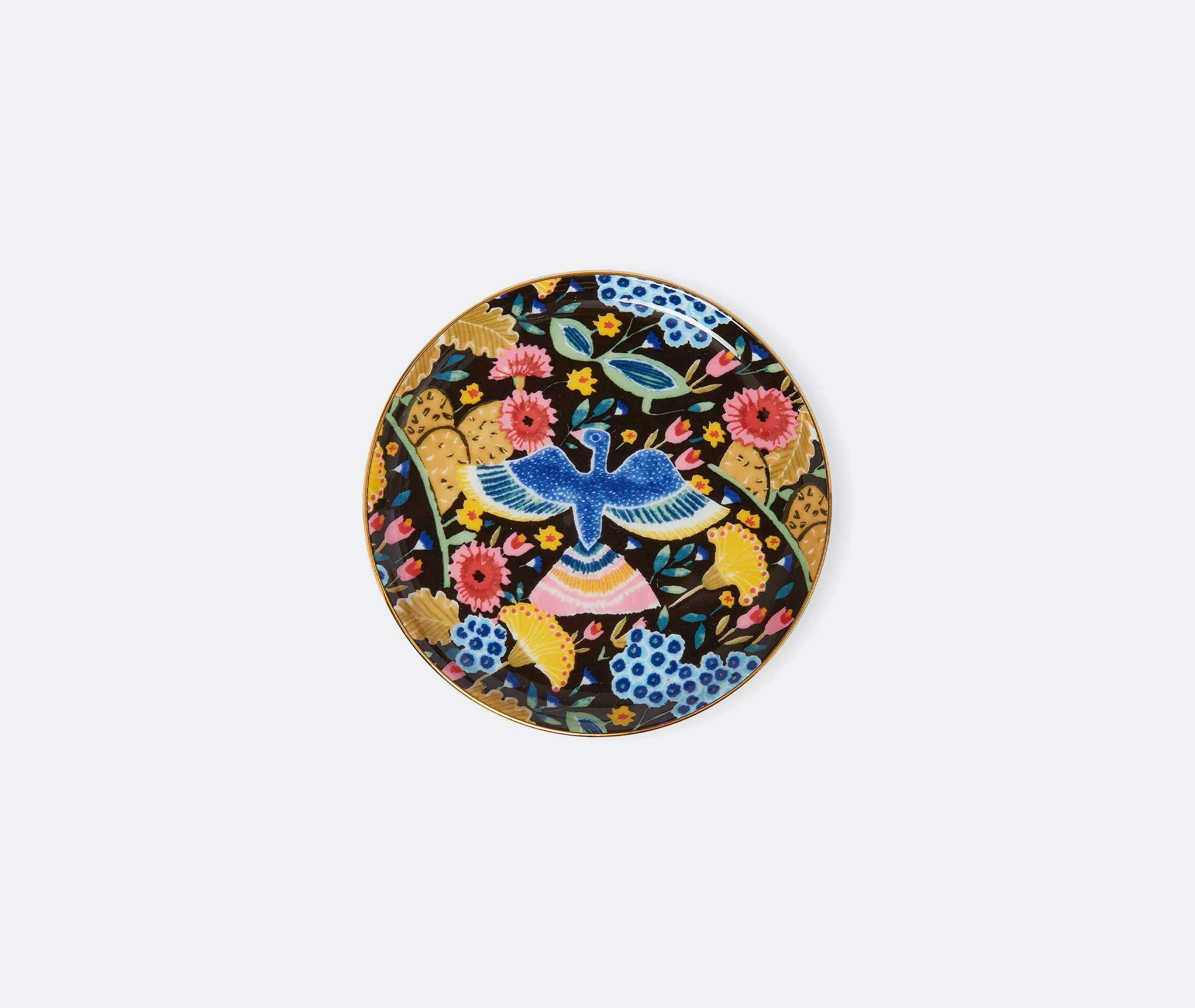 Round Trinket Box with Lid - Black, Porcelain