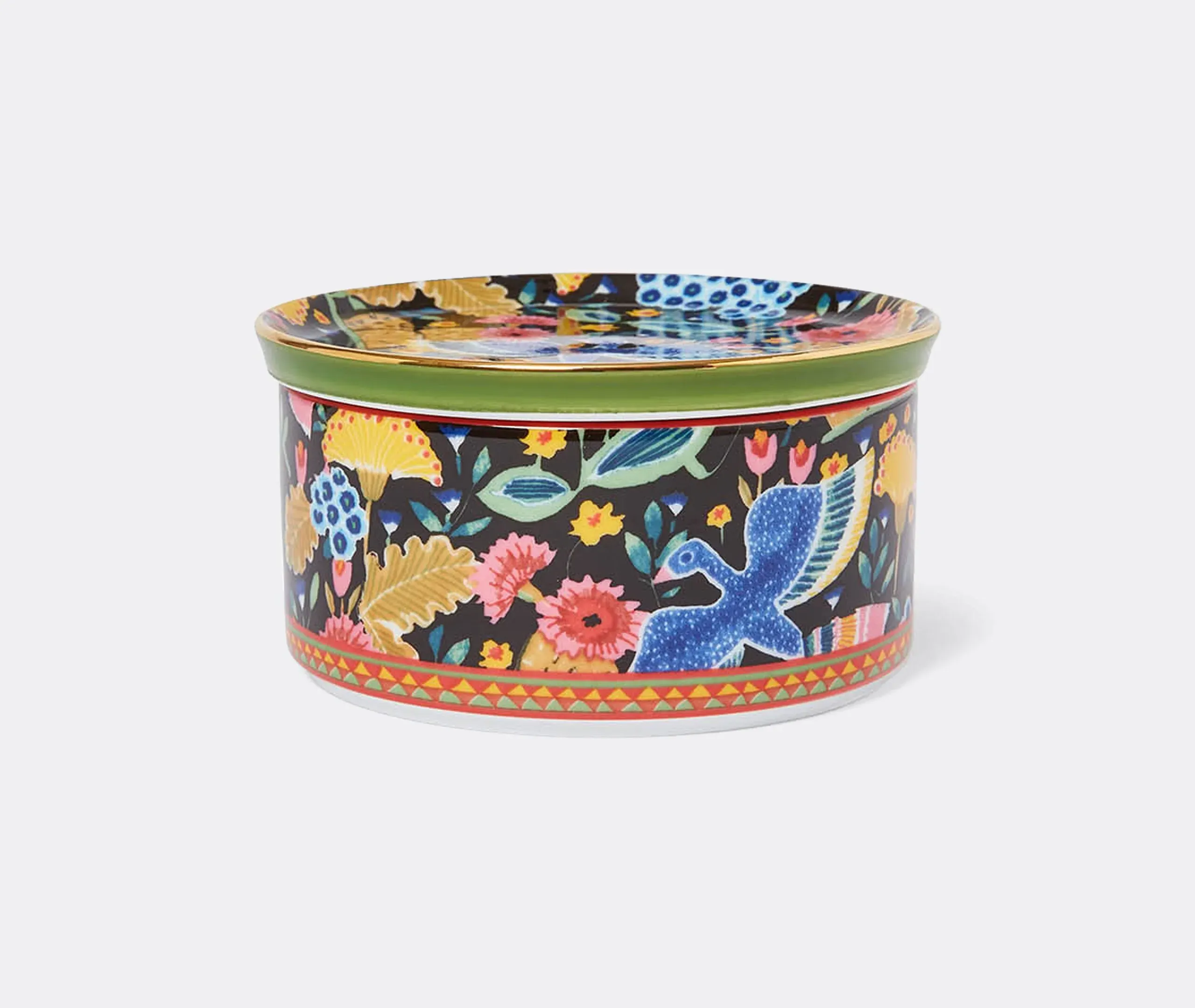Round Trinket Box with Lid - Black, Porcelain