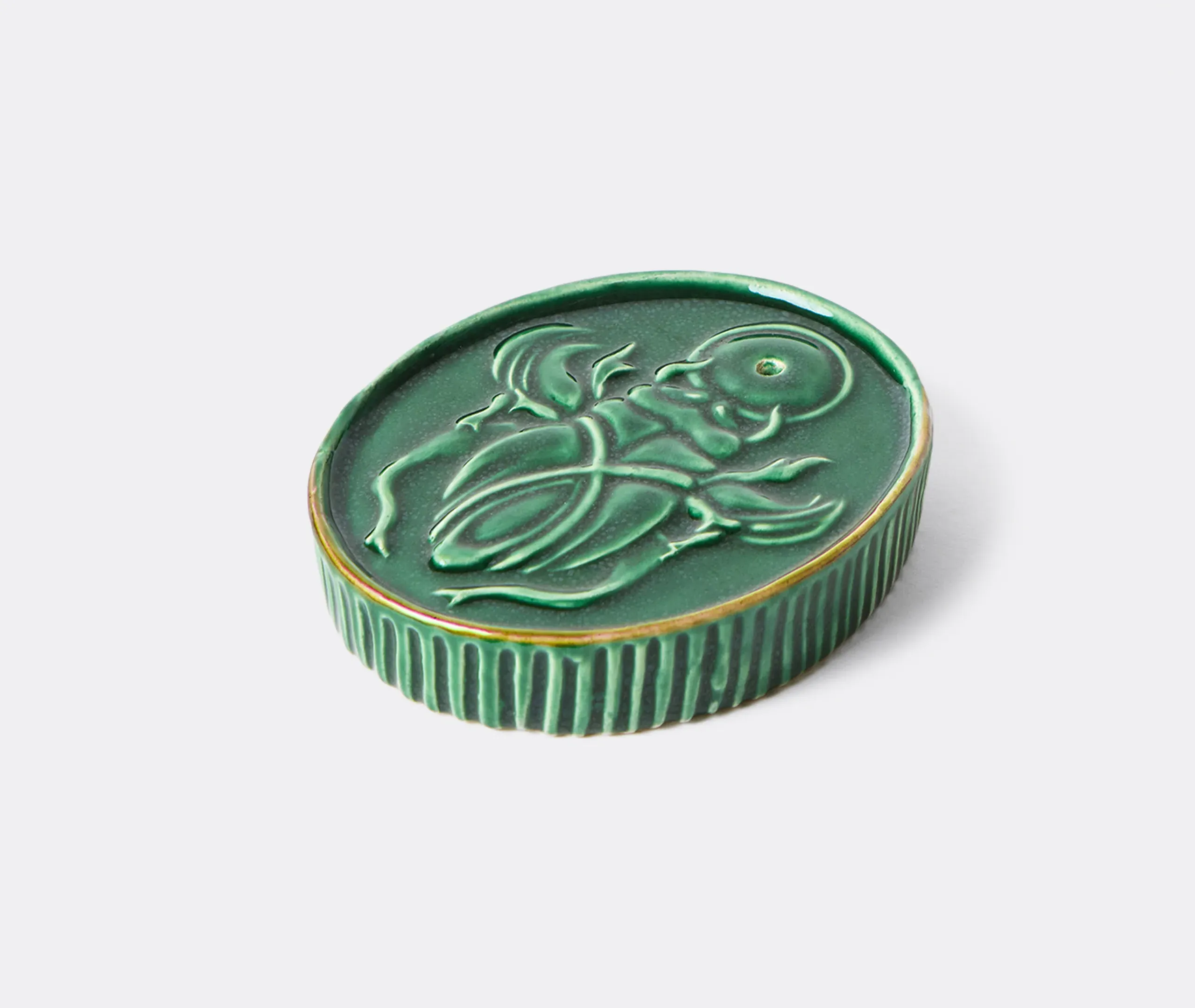 Scarab Incense Holder - Forest Green, Ceramic product