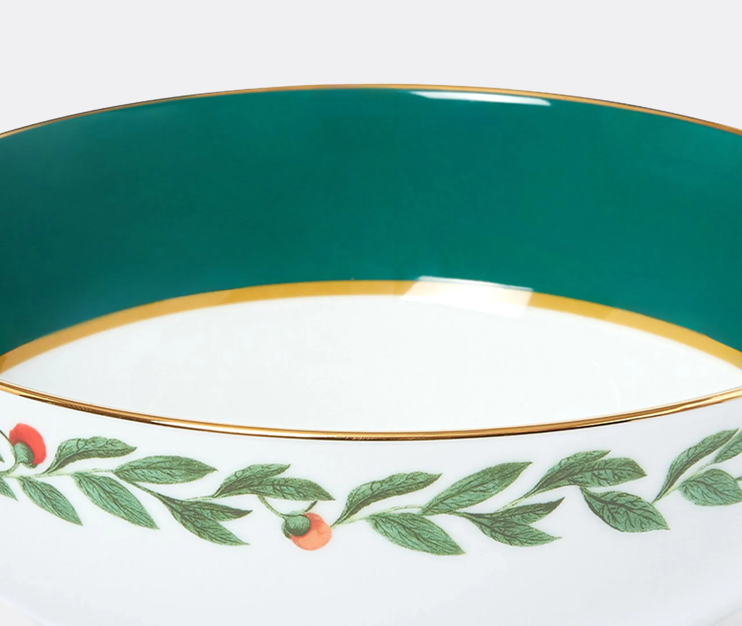 Serving Bowl with Dragonfly - Green, Porcelain