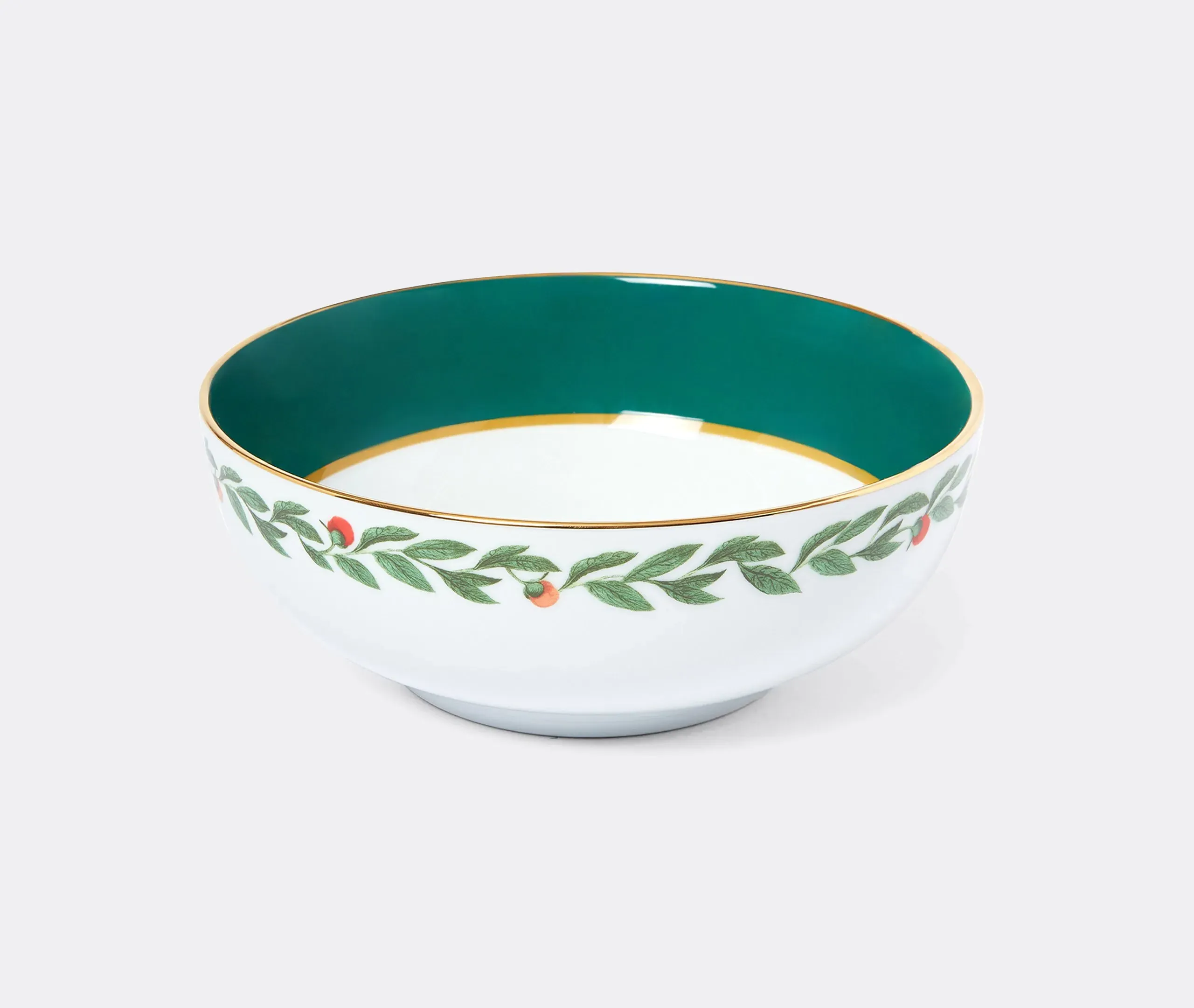 Serving Bowl with Dragonfly - Green, Porcelain