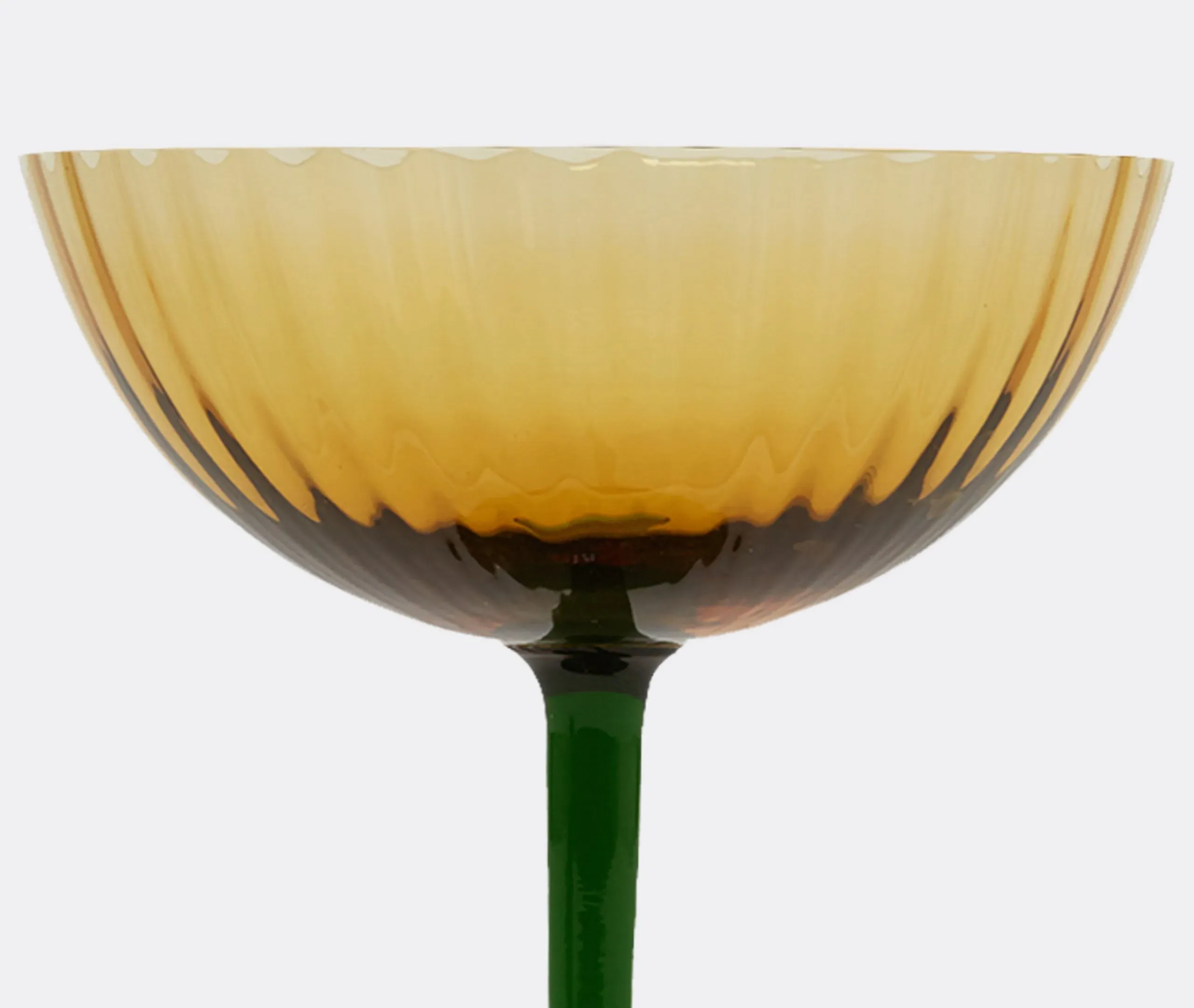 Set of 2 Champagne Coupe Glasses - Yellow, Glass