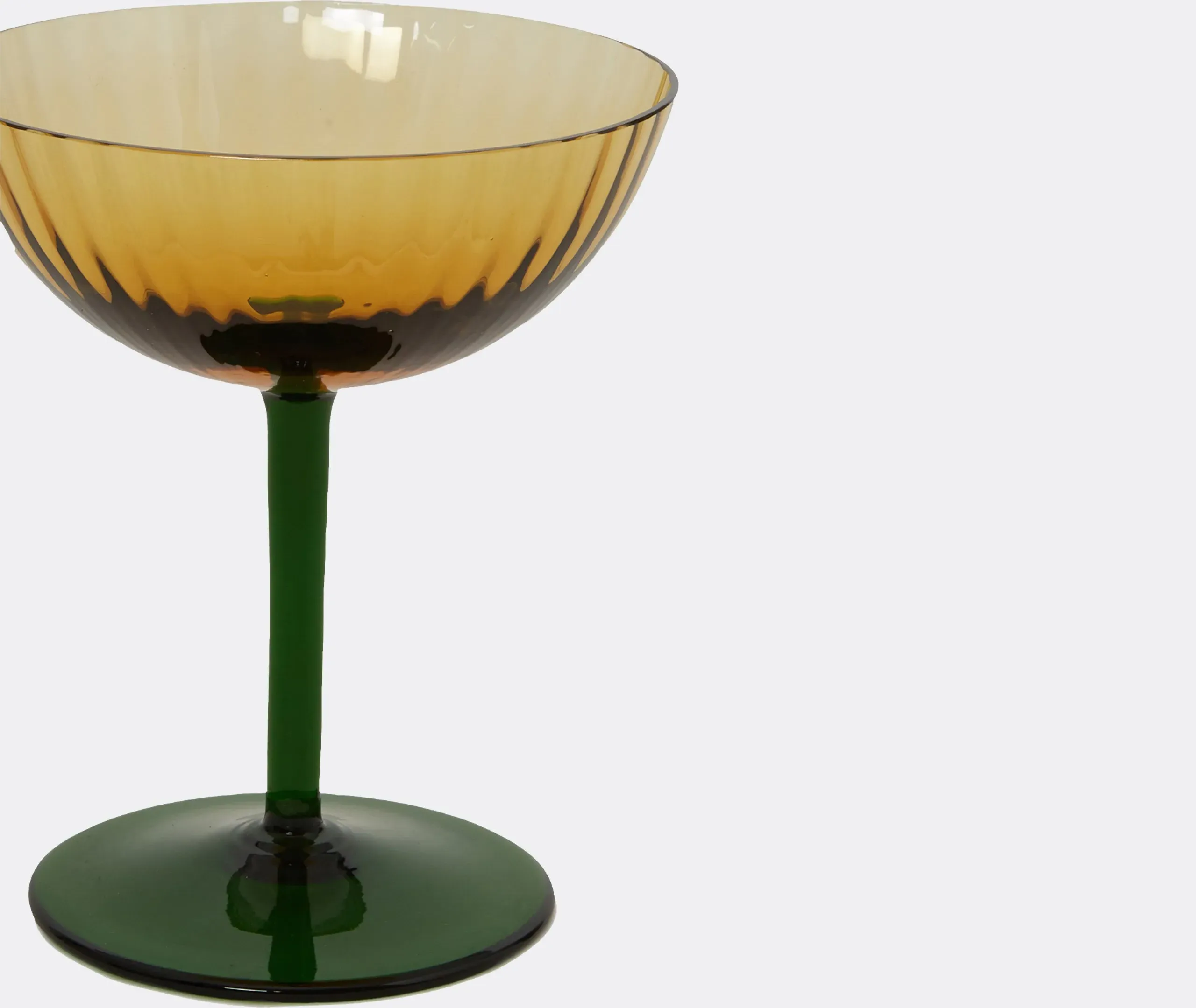 Set of 2 Champagne Coupe Glasses - Yellow, Glass