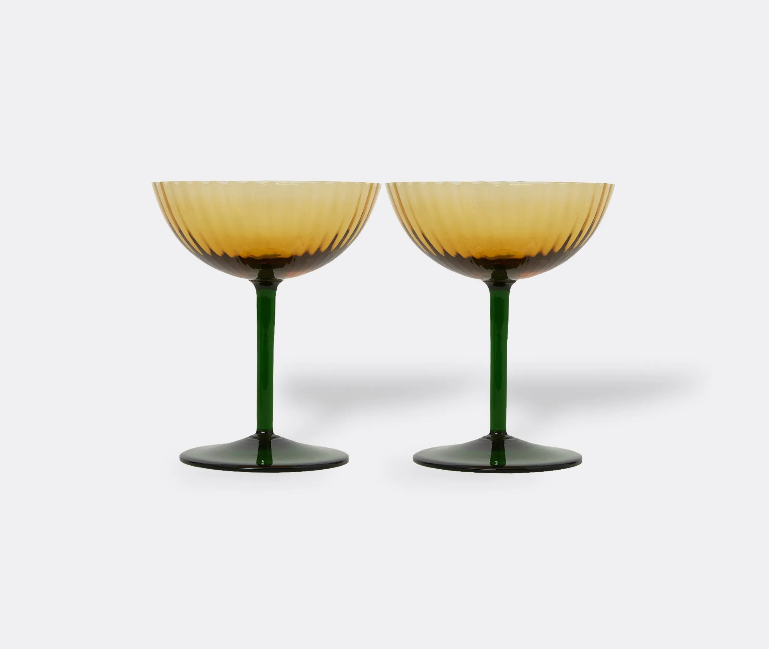 Set of 2 Champagne Coupe Glasses - Yellow, Glass