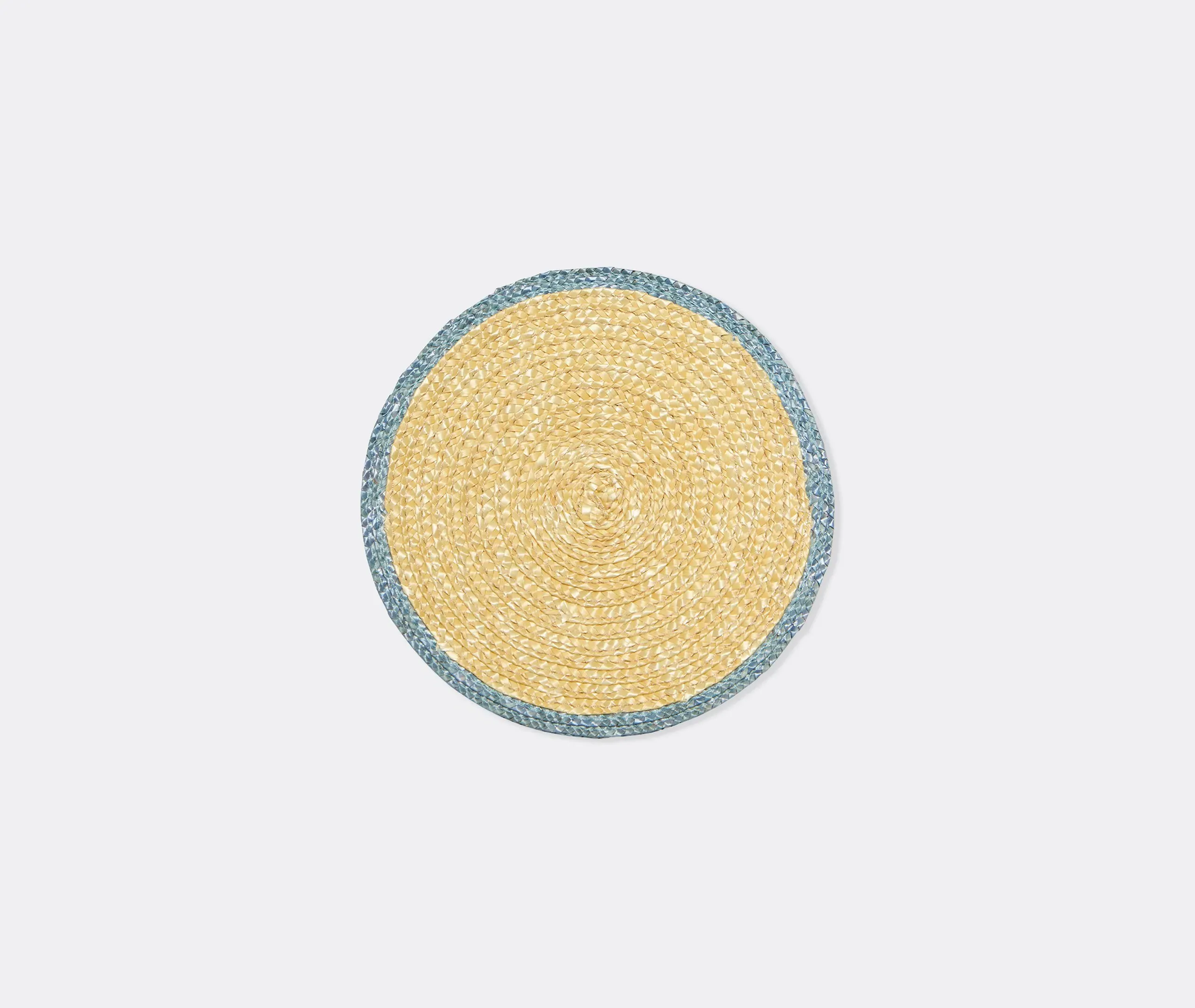 Set of 2 Coasters - Light Blue, Palm Straw