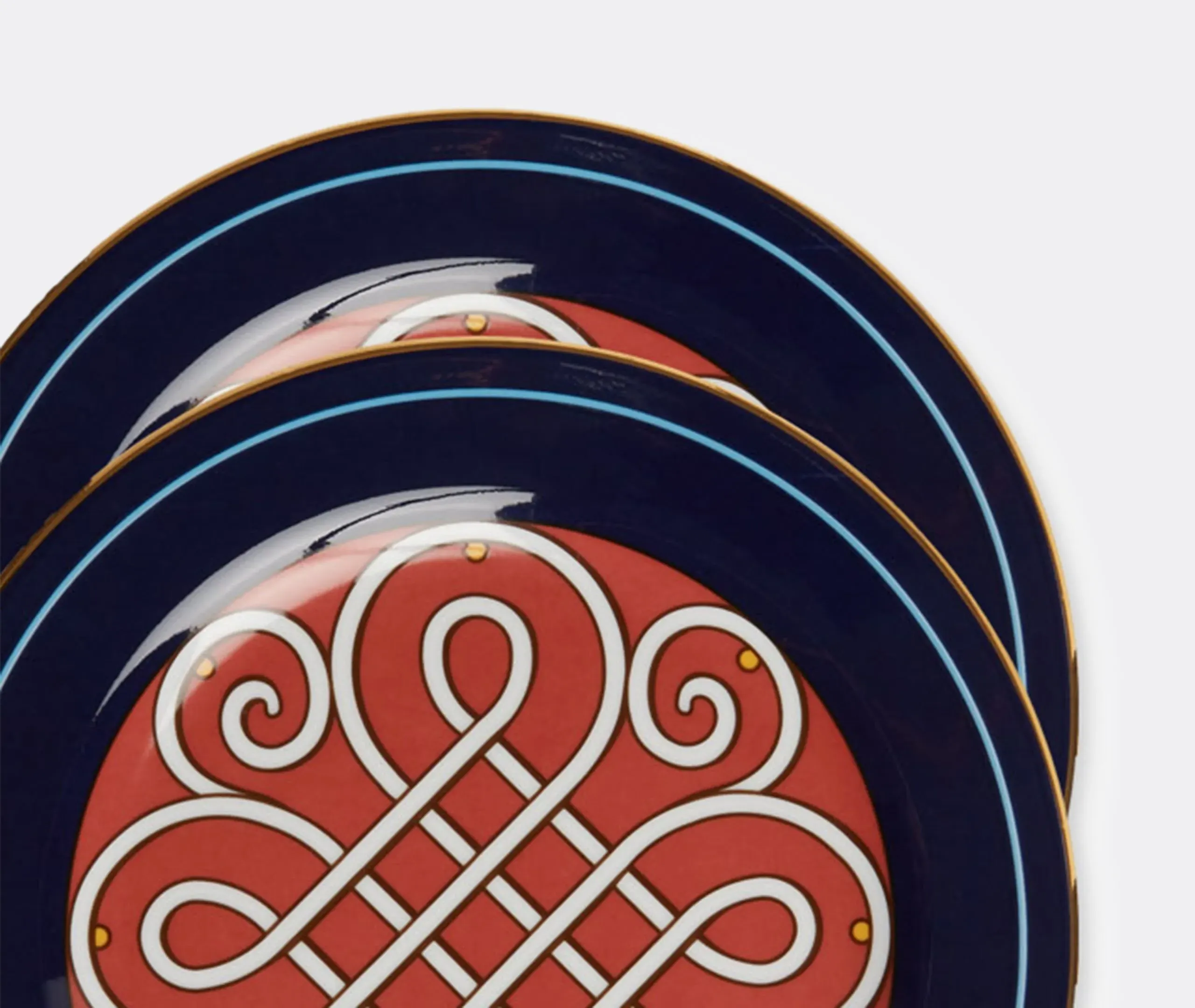 Set of 2 Dessert Plates - Blue, Porcelain
