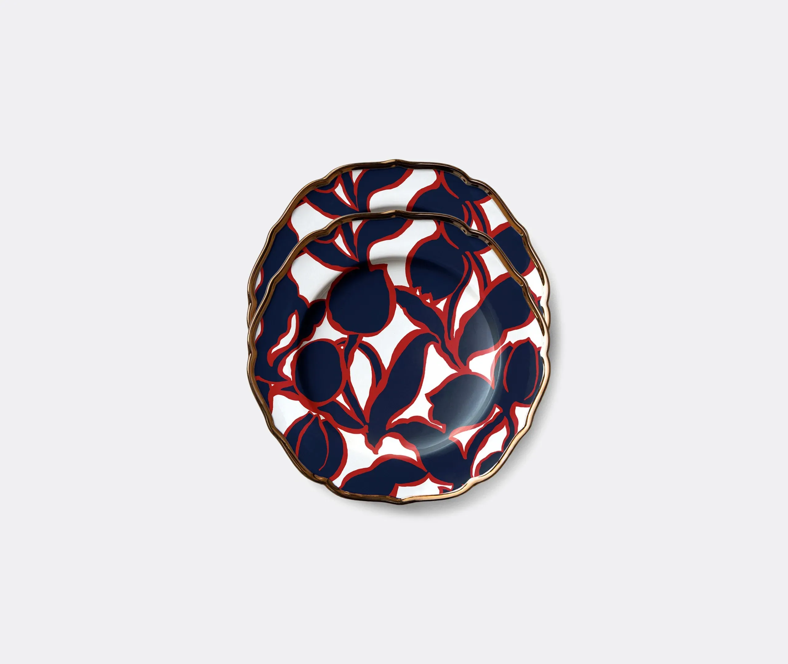 Set of 2 Dessert Plates - Multicolor, Porcelain