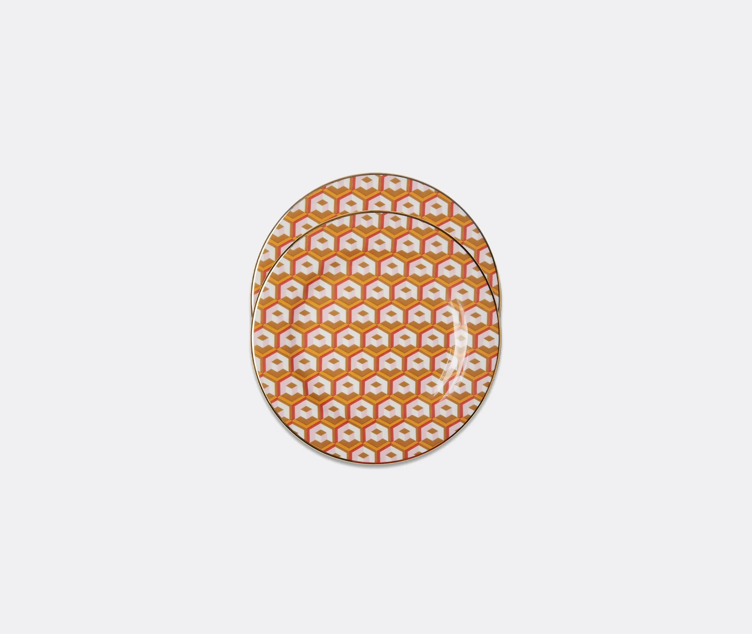 Set of 2 Dessert Plates - Multicolor, Porcelain