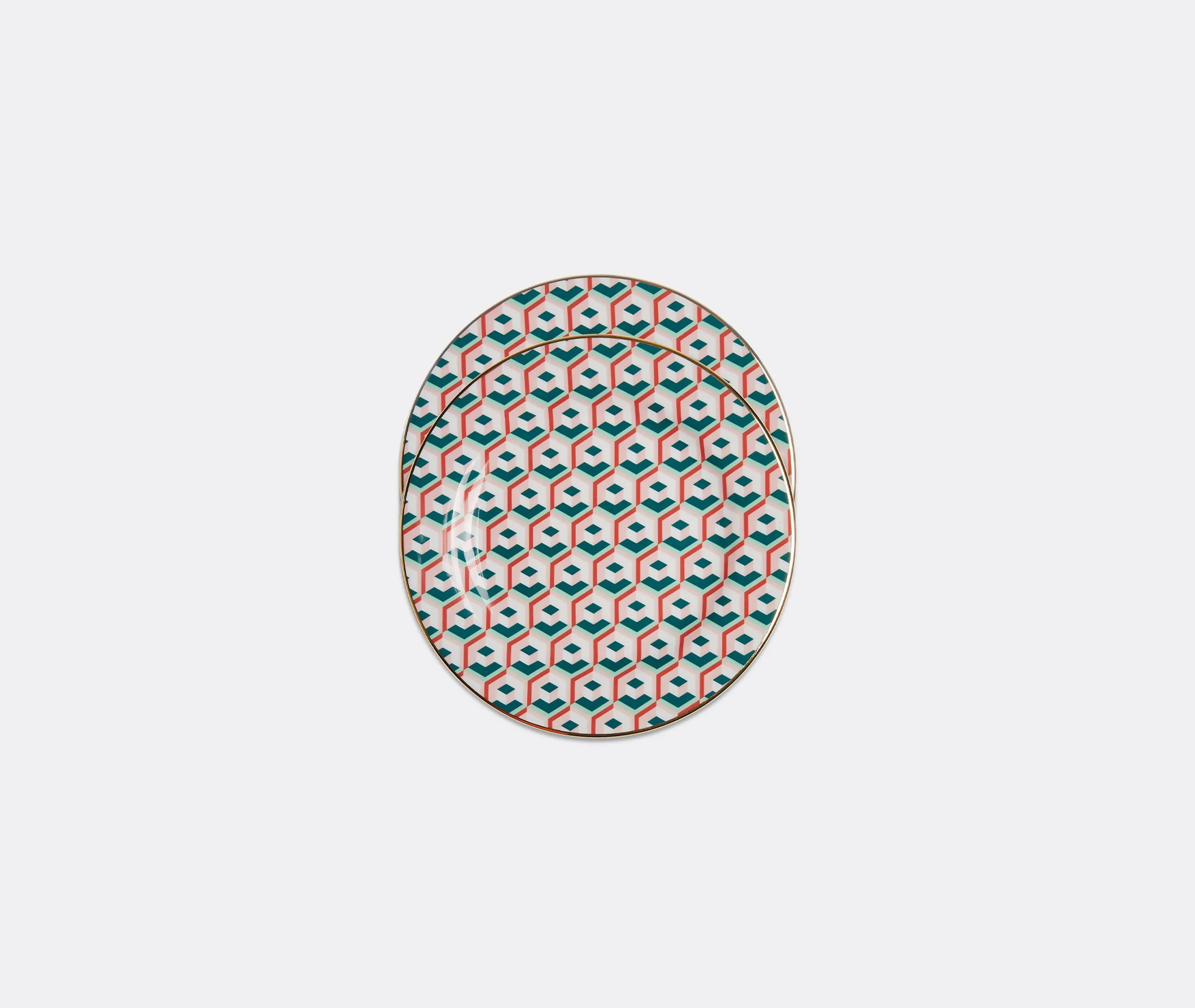 Set of 2 Dessert Plates - Multicolor, Porcelain