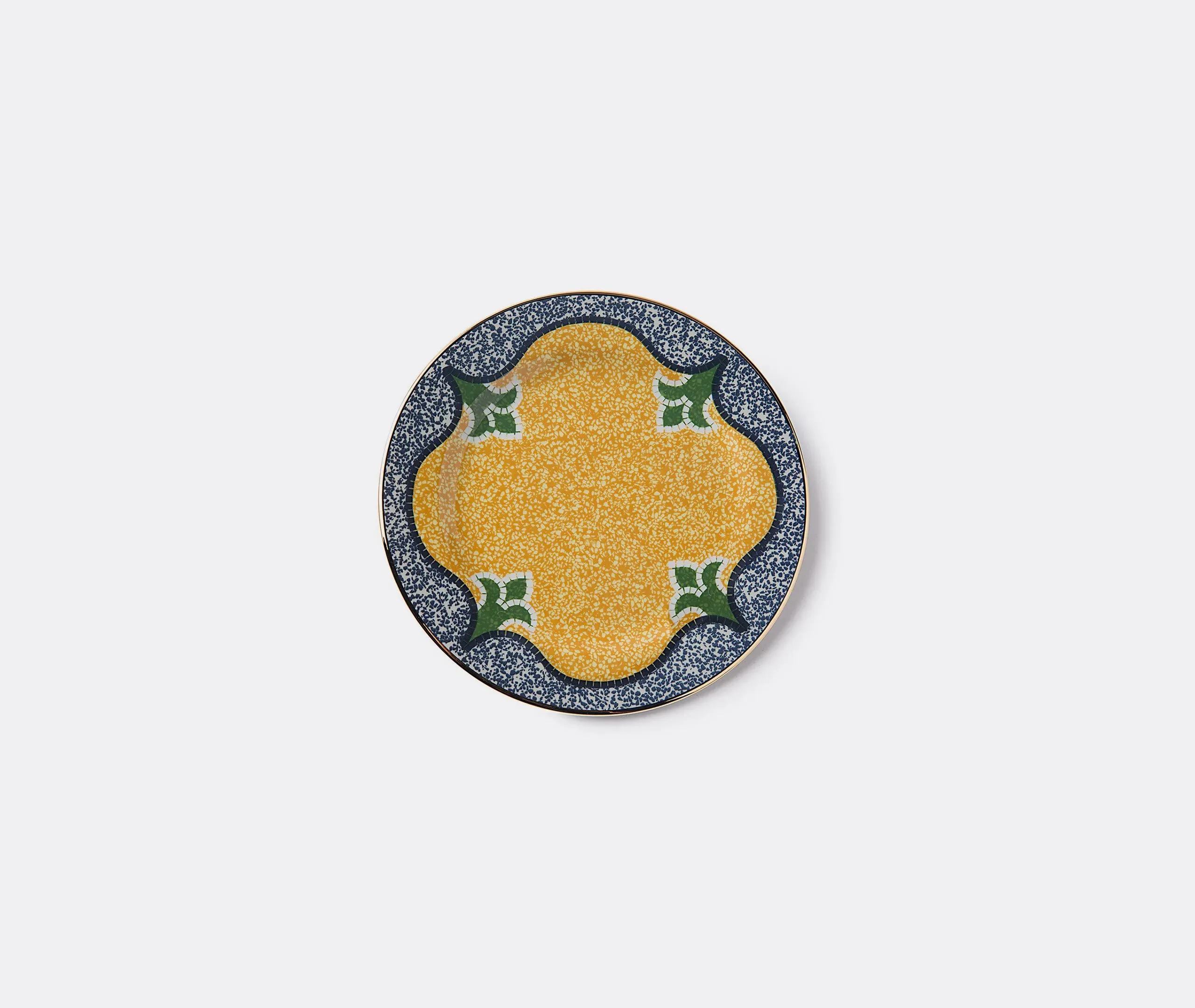 Set of 2 Dessert Plates - Yellow, Porcelain