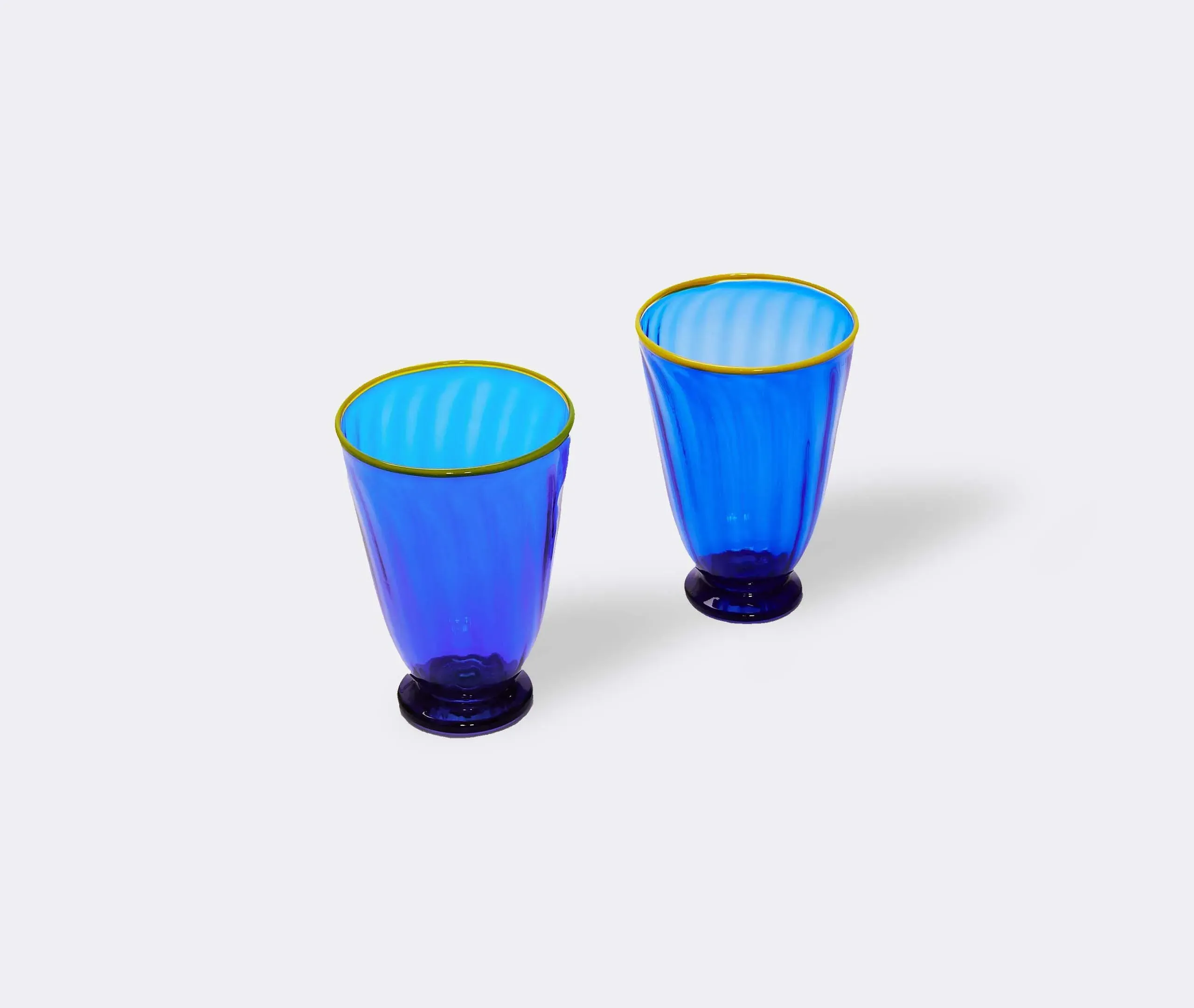Set of 2 Drinking Glasses - Blue, Murano Glass