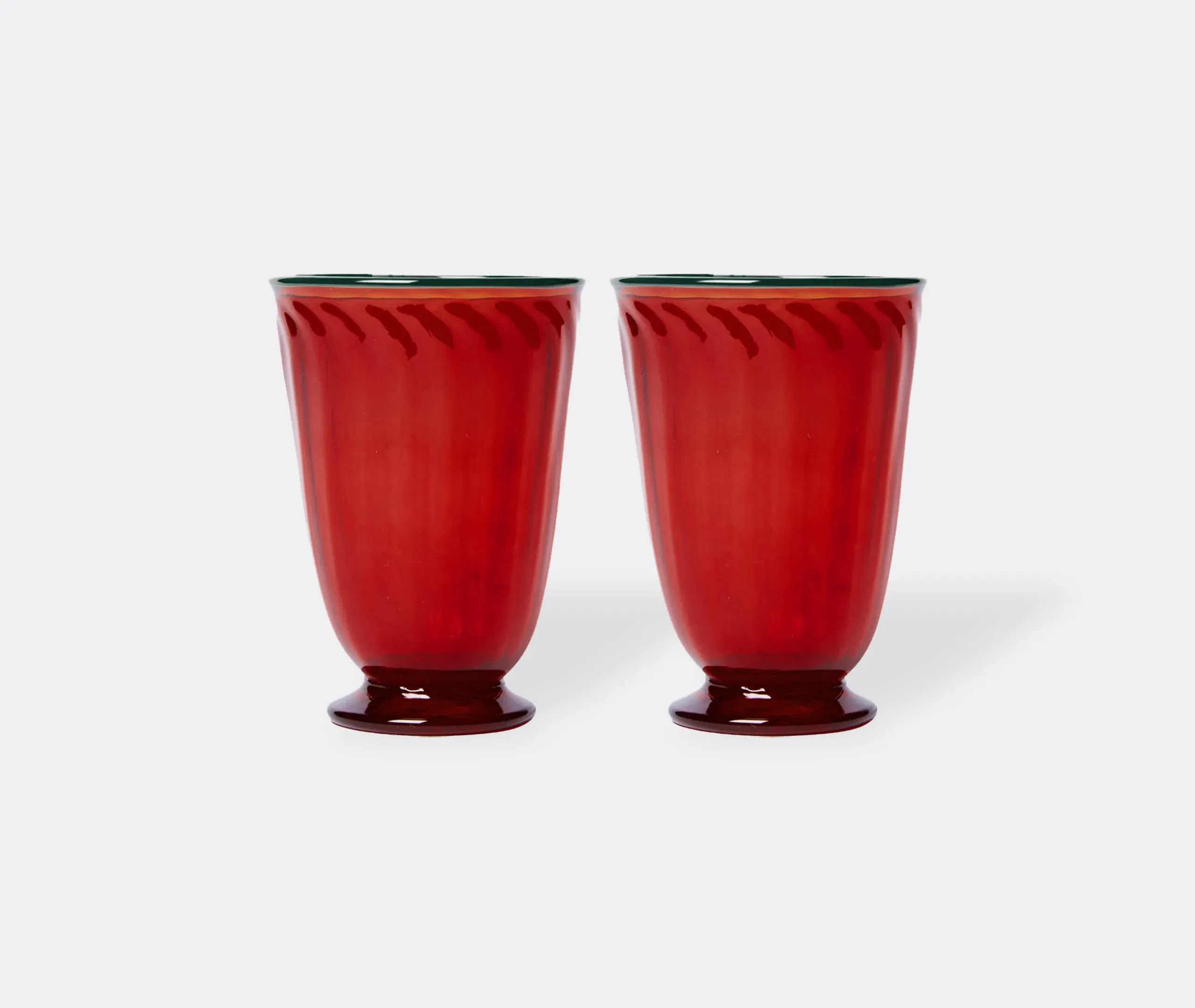 Set of 2 Drinking Glasses - Red, Murano Glass