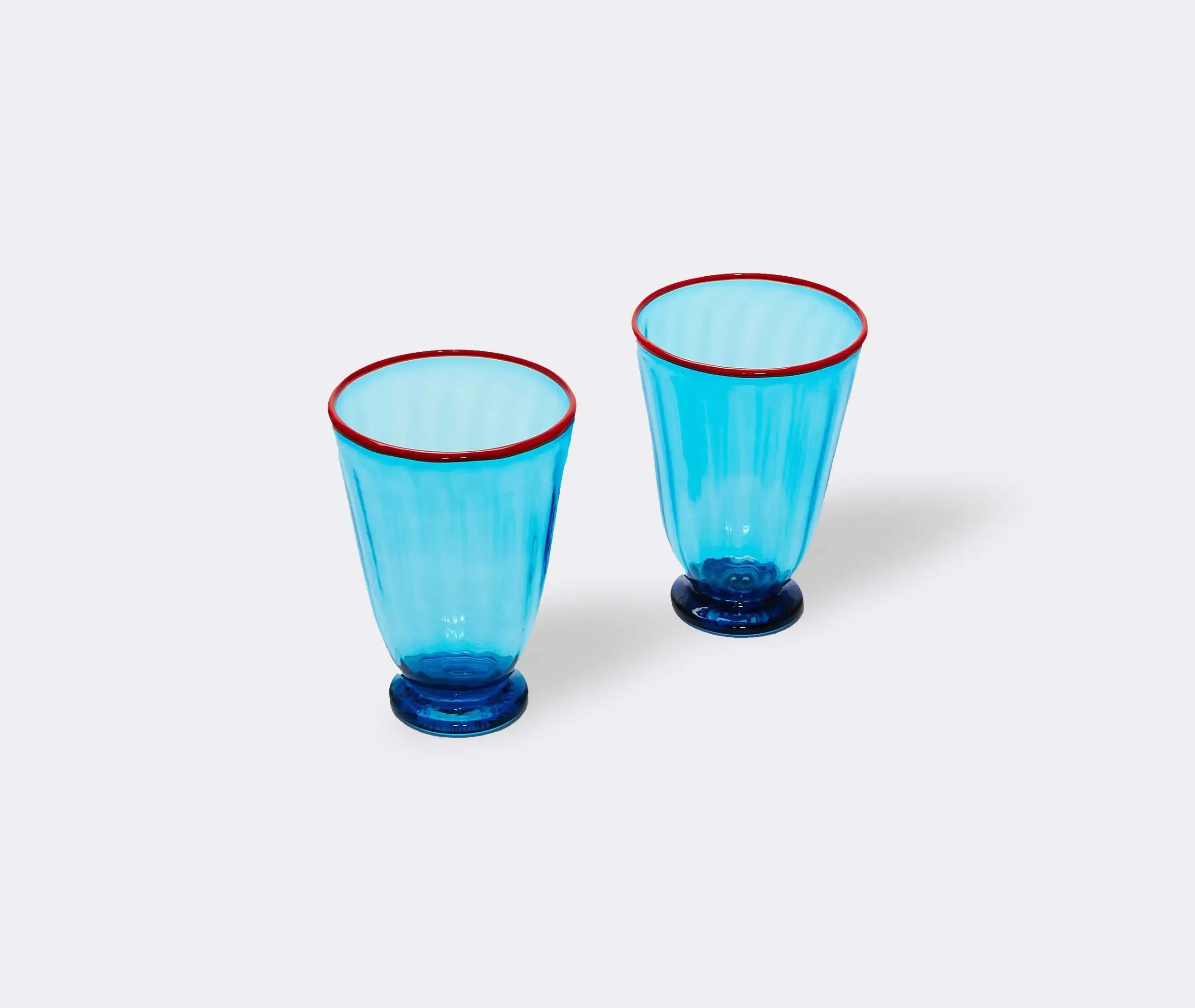 Set of 2 Drinking Glasses - Turquoise, Murano Glass