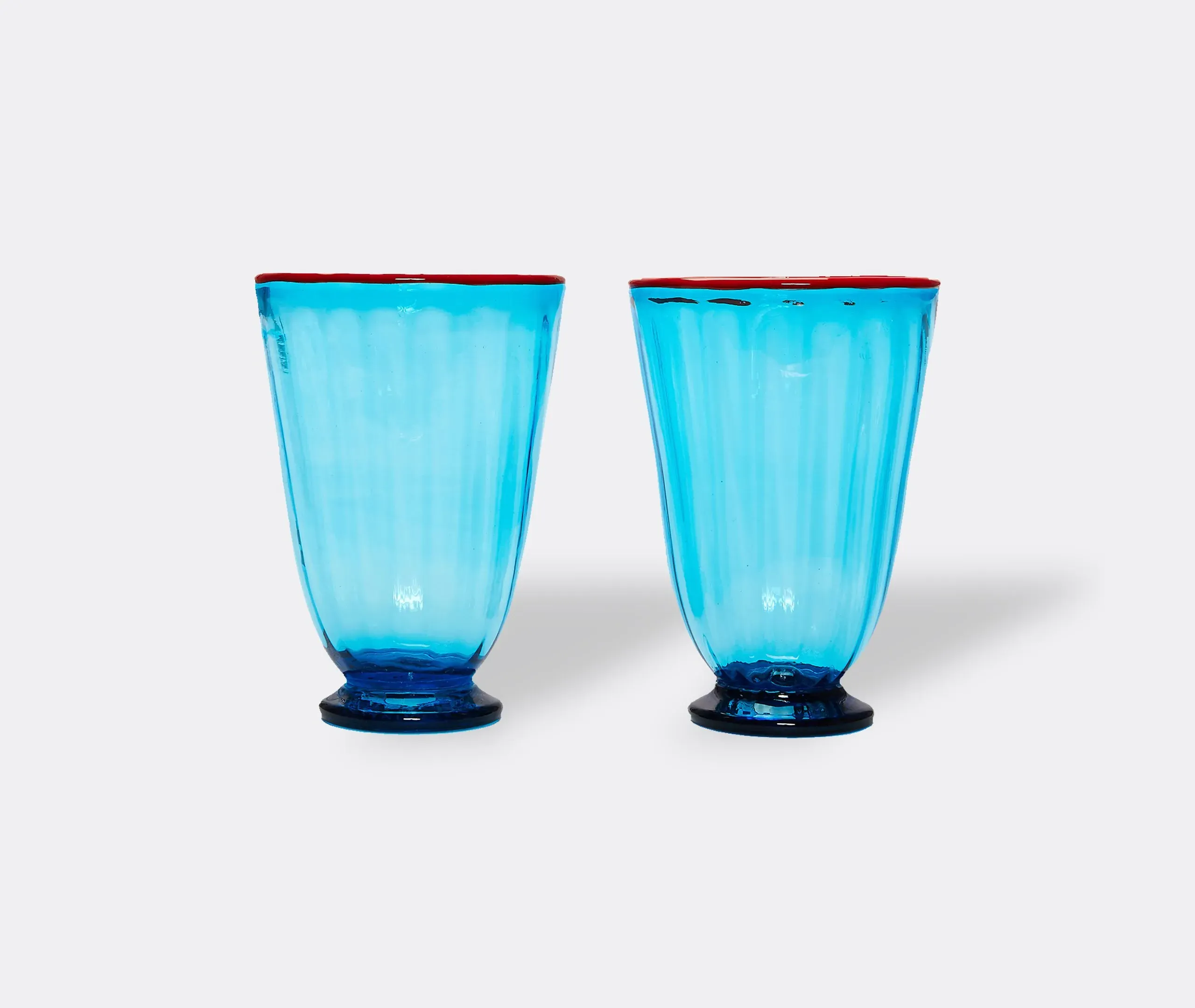 Set of 2 Drinking Glasses - Turquoise, Murano Glass