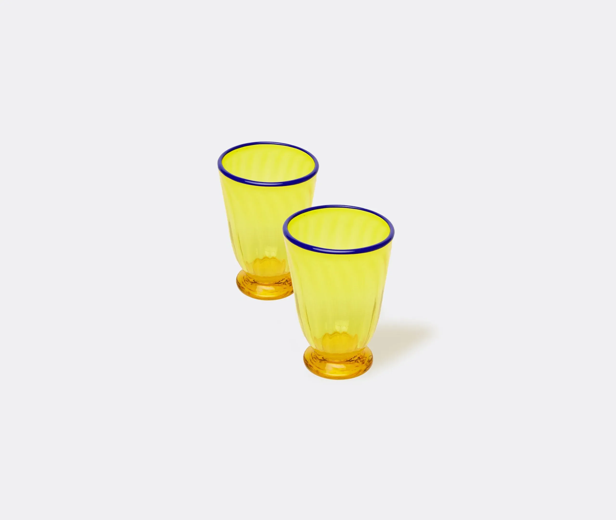 Set of 2 Drinking Glasses - Yellow, Murano Glass