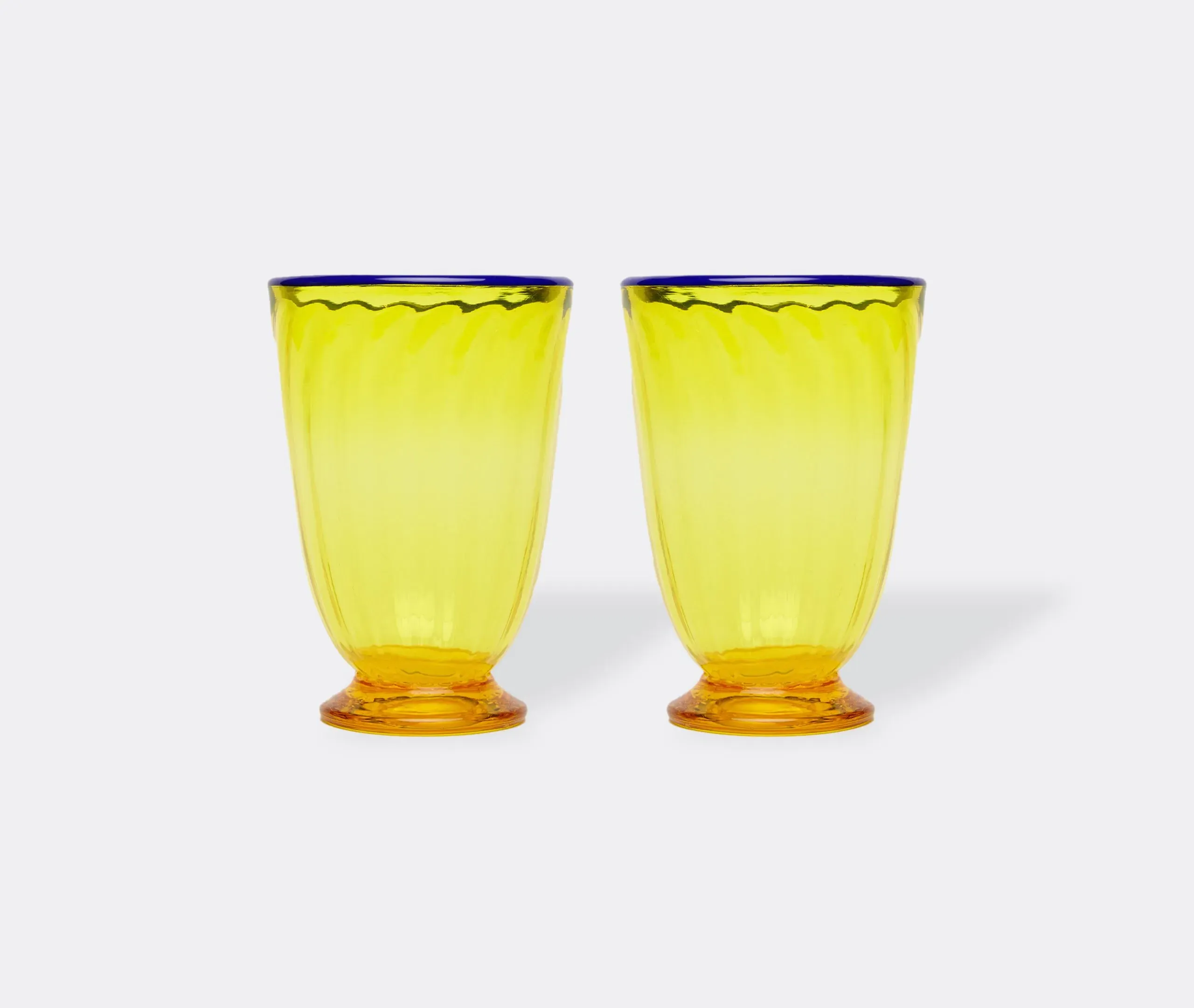 Set of 2 Drinking Glasses - Yellow, Murano Glass