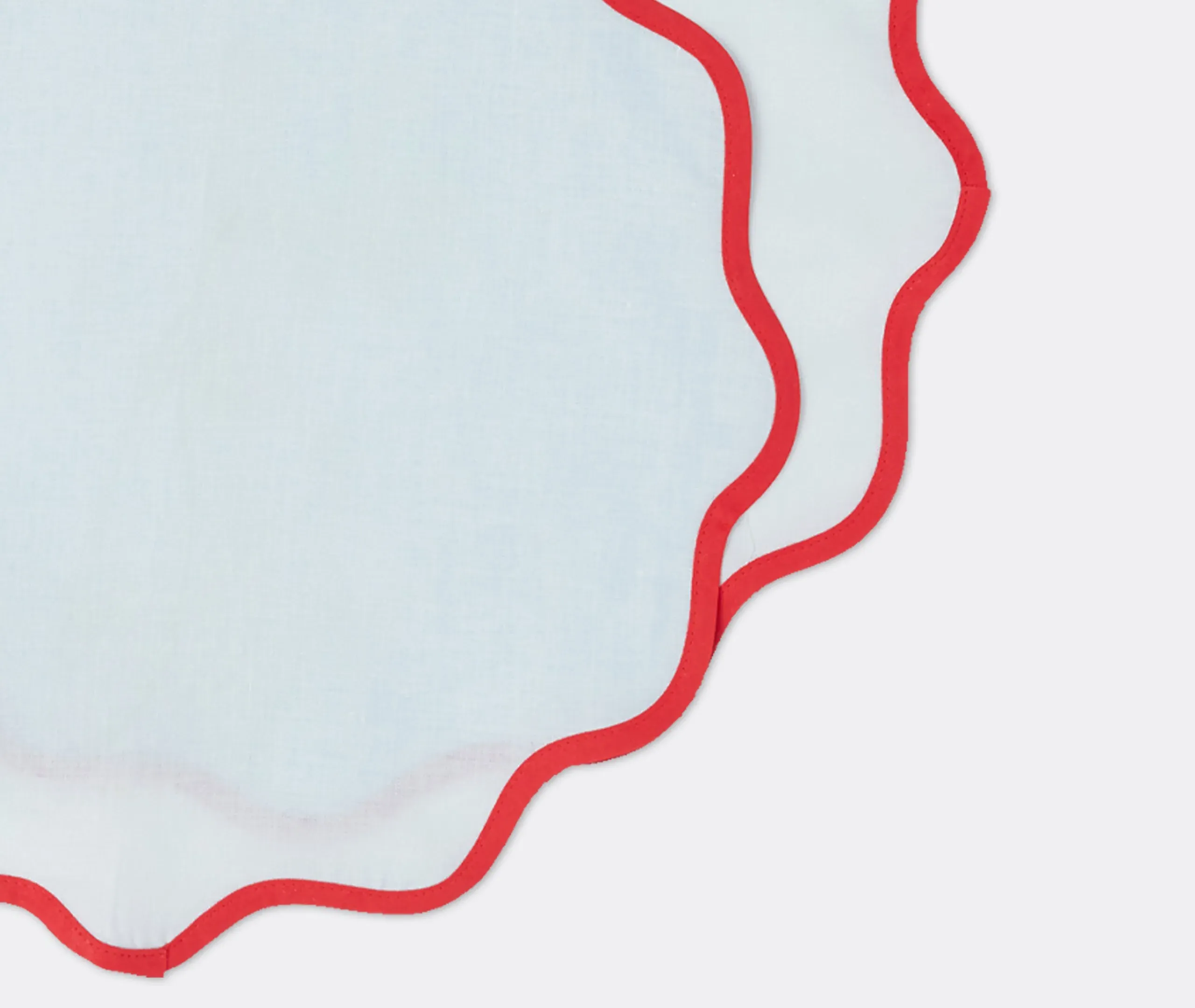 Set of 2 Placemats Cloud Design - Turquoise, Linen