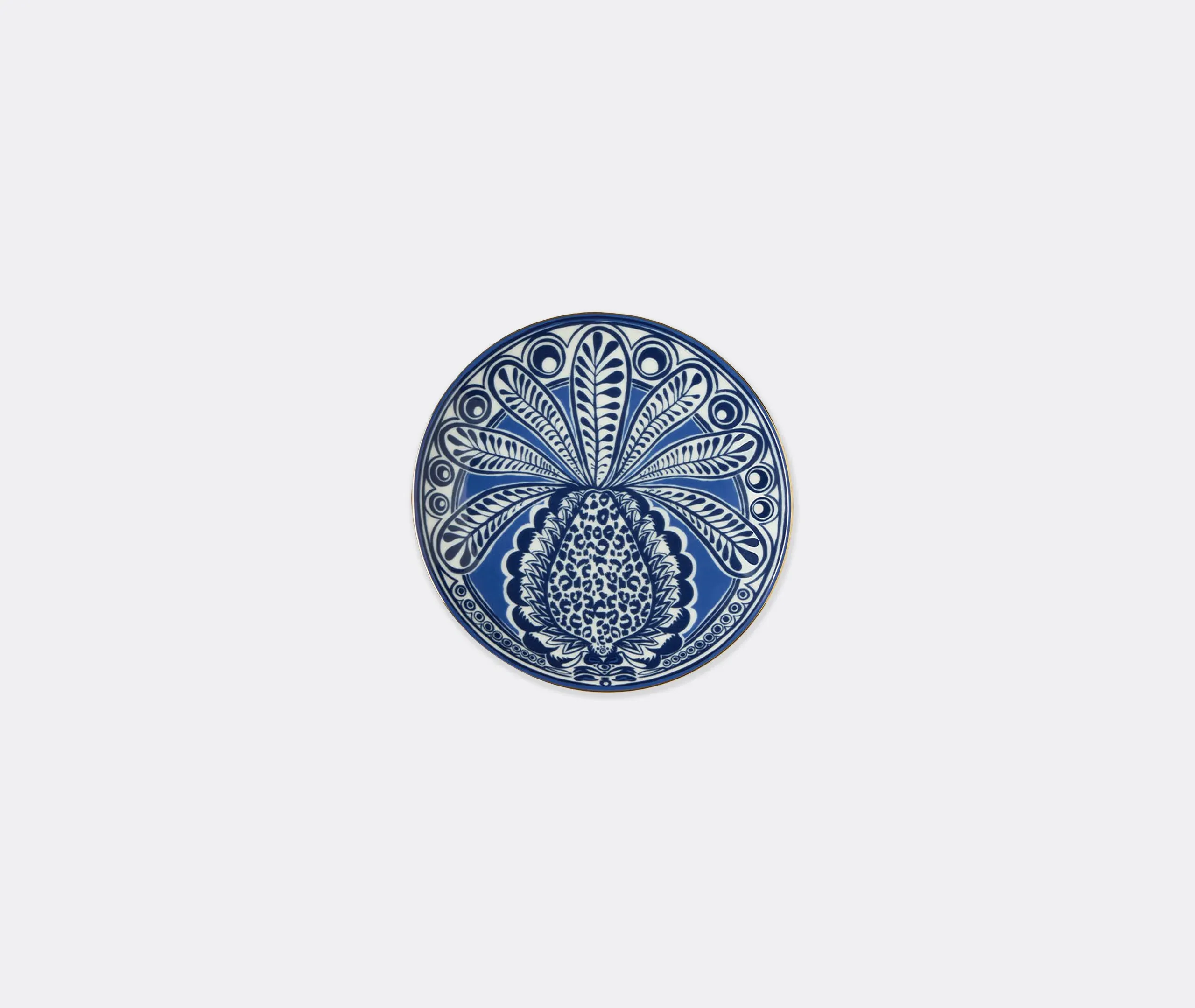 Set of 2 Side Plates with Gold Edging - Blue image