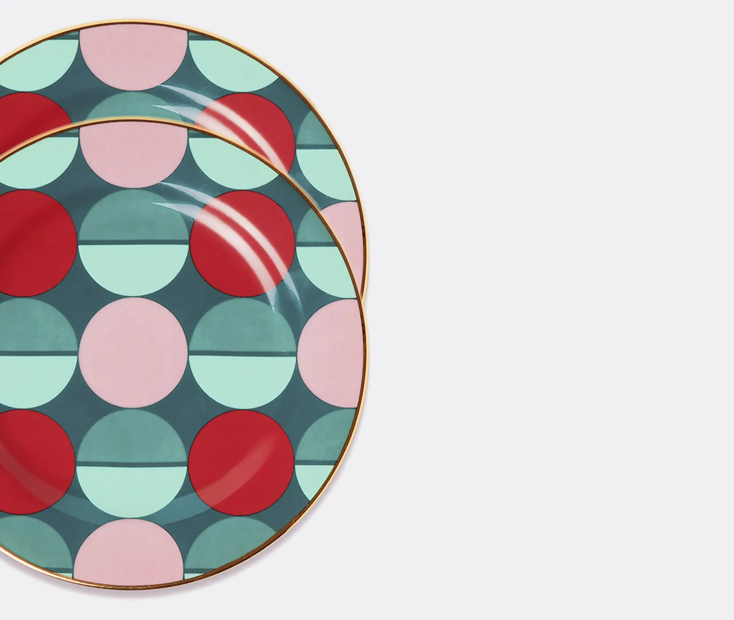 Sfere Dessert Plates Set of Two - Multicolour, Porcelain