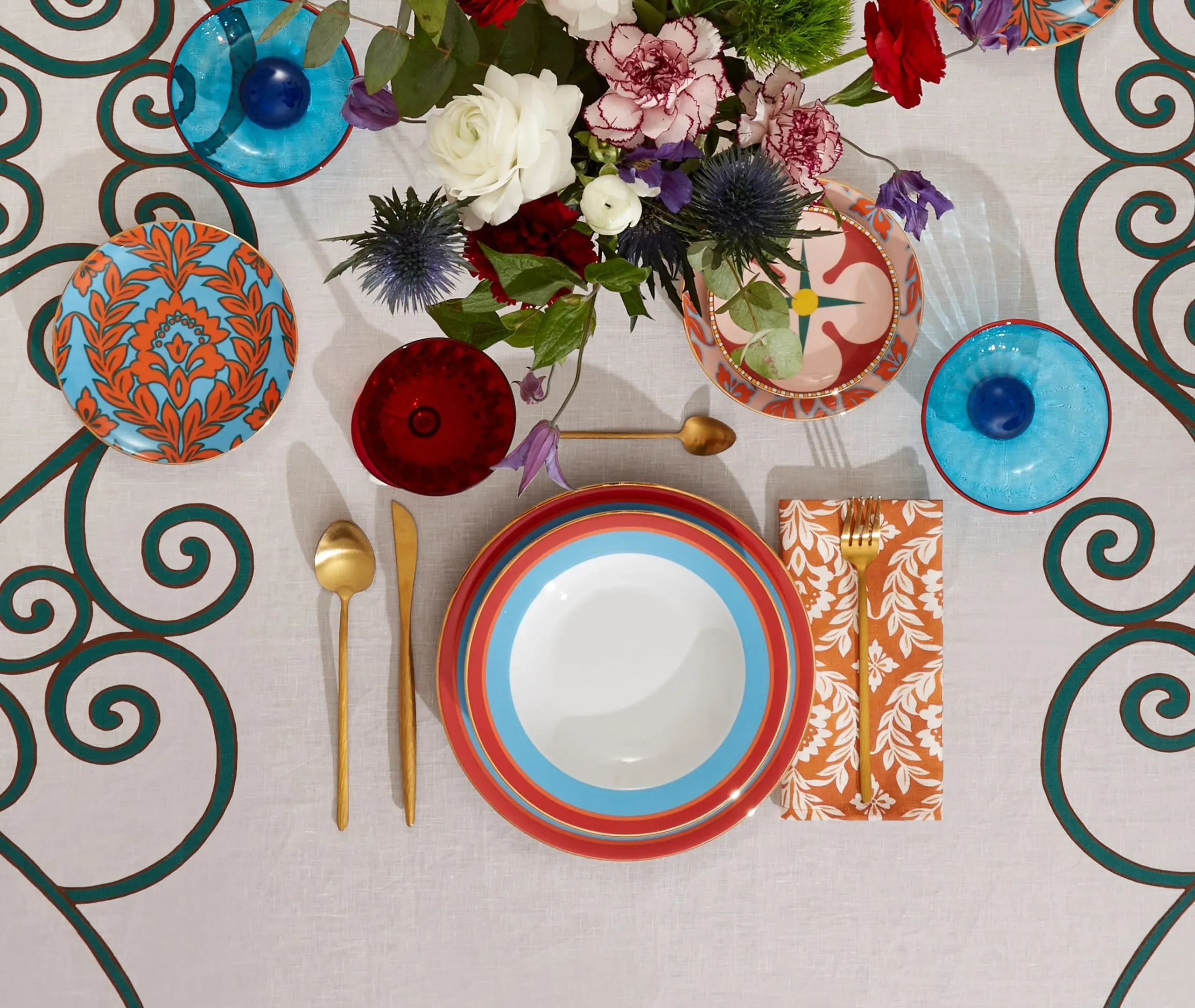 Siena Garland Large Napkin Set - Orange, Linen