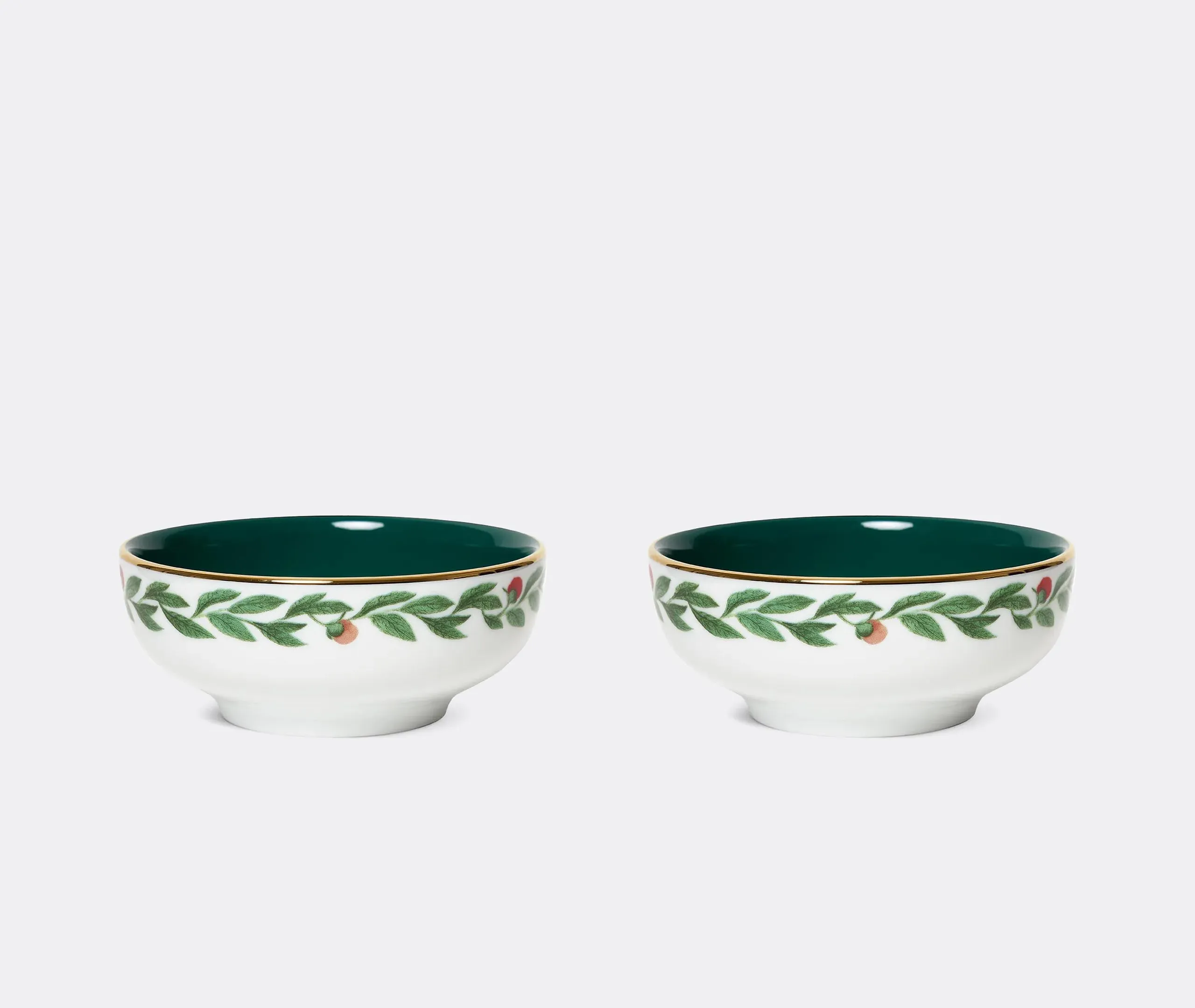 Snack Bowl Set with Dragonfly - Green, Porcelain image