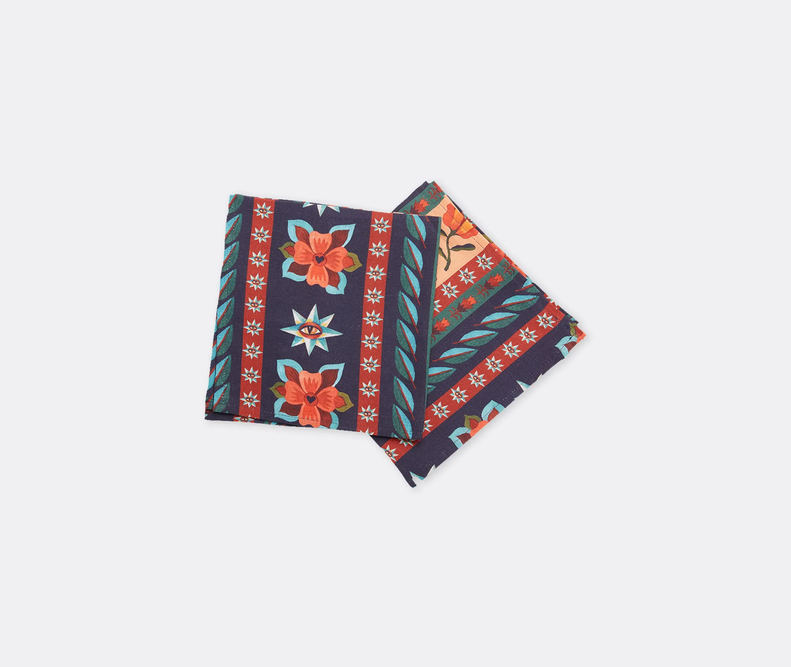 Strisce Large Napkins Set of Two - Multicolor, Linen