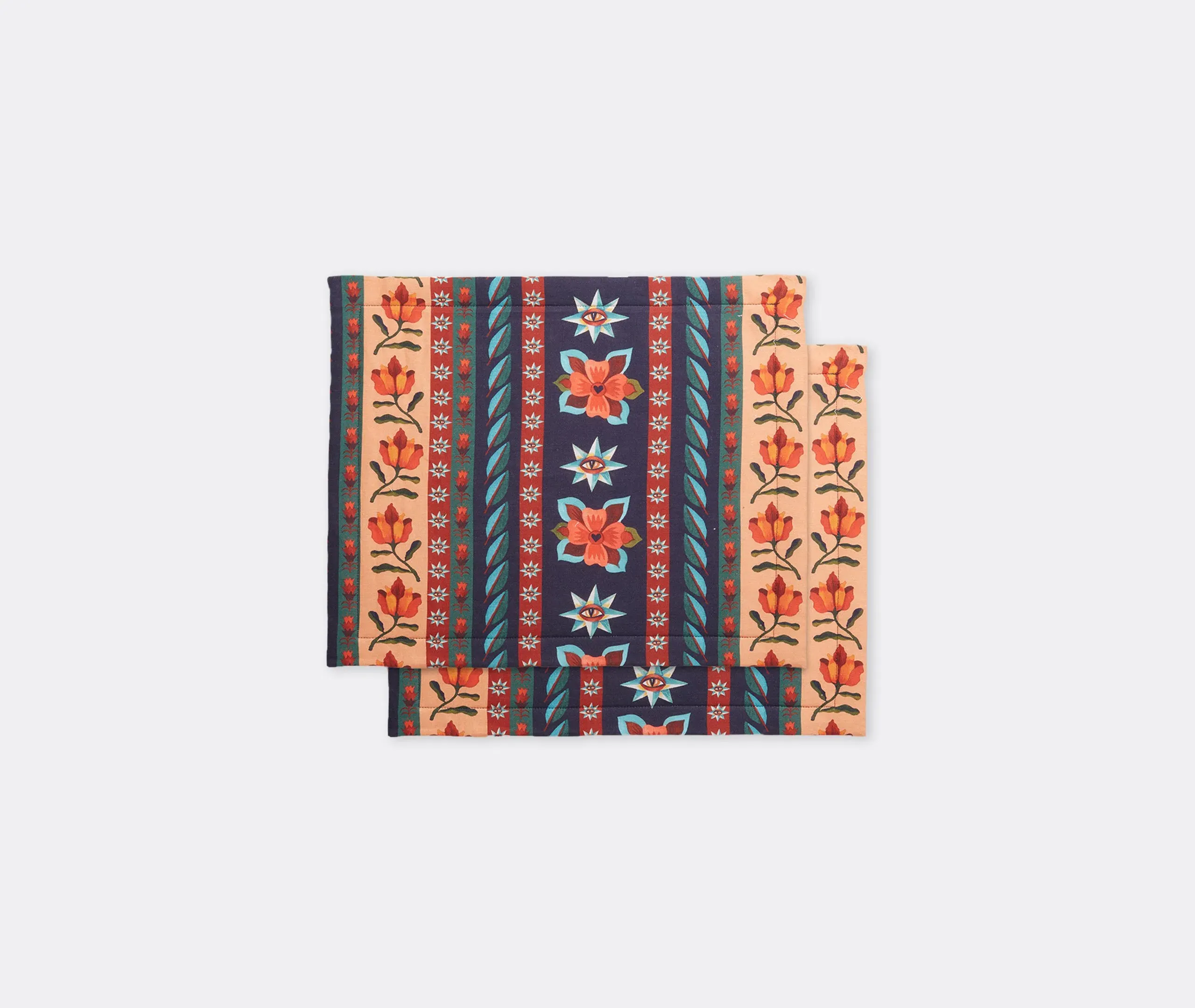 Strisce Tablemat Set of Two - Multicolor, Linen